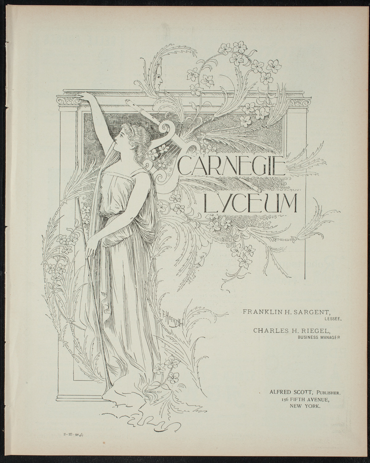 Columbia College Musical Society, February 22, 1898, program page 1