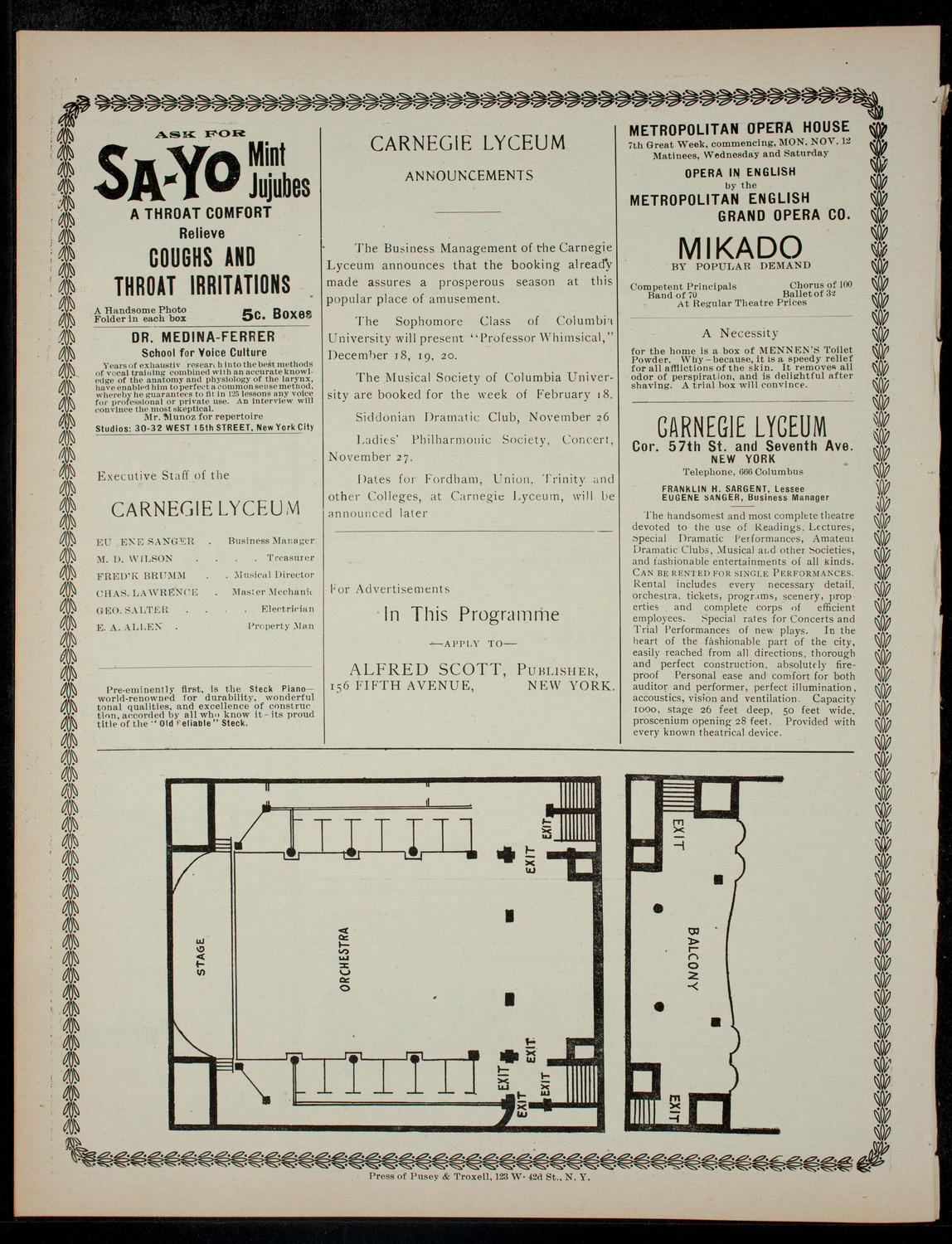 Concert given by Miss Ida Rothstein, November 15, 1900, program page 4