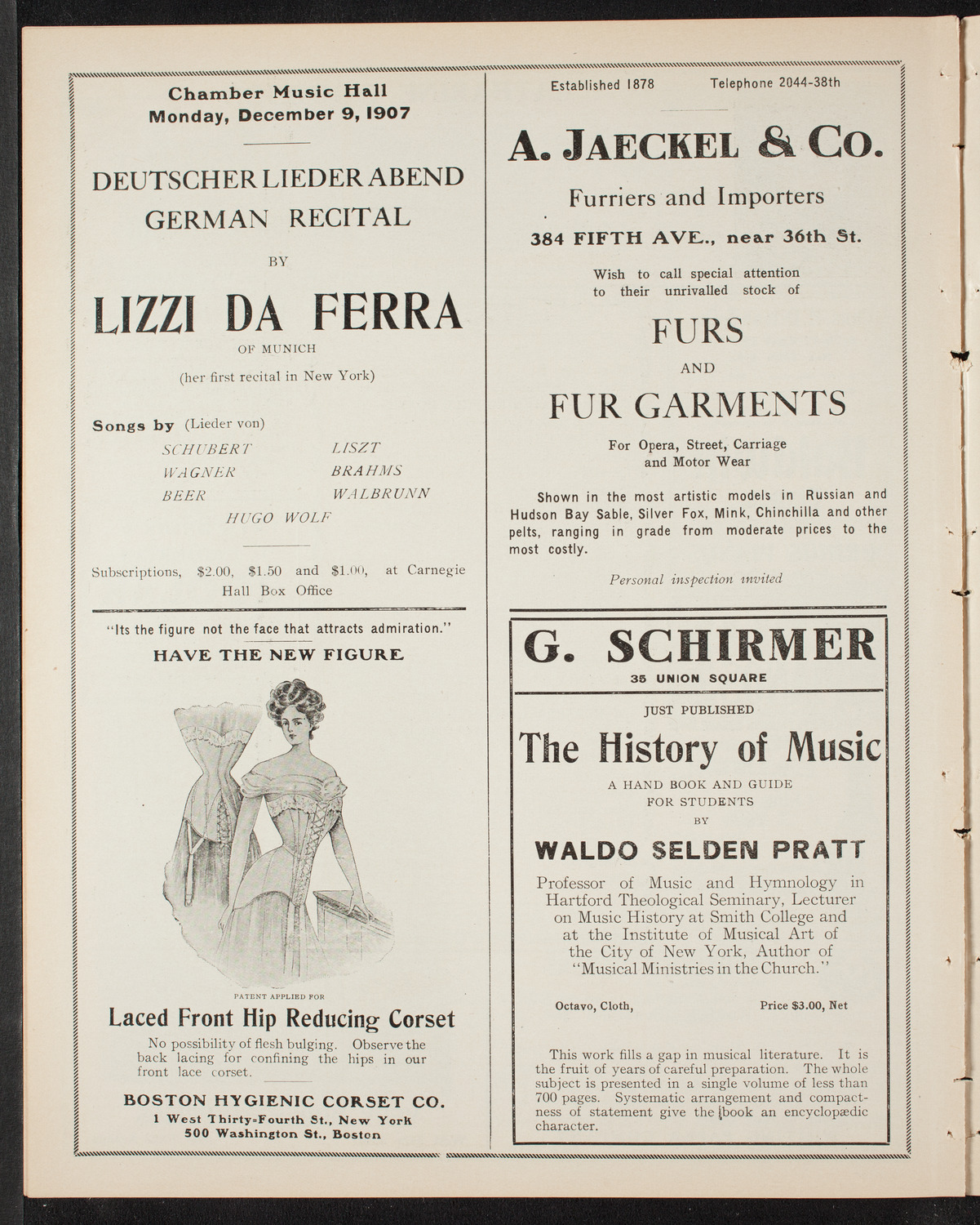 Elmendorf Lecture: Old Mexico, November 24, 1907, program page 8