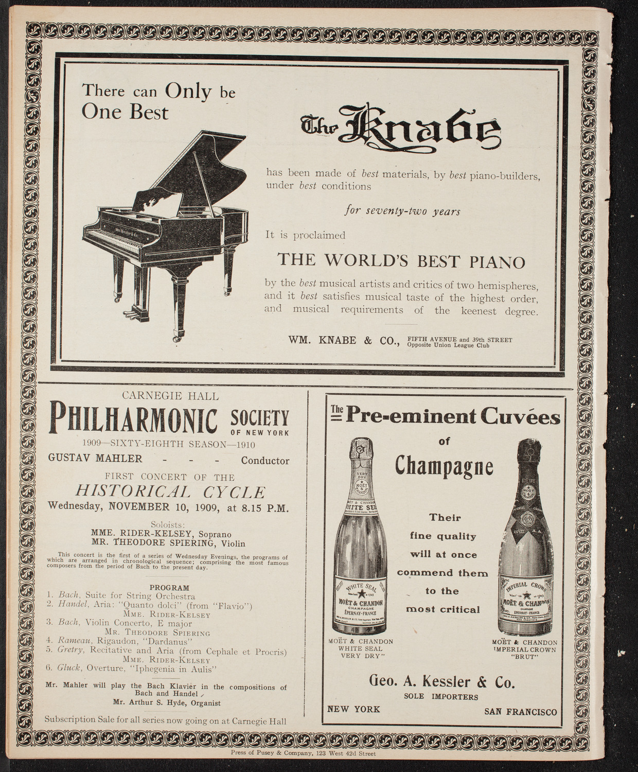 New York Philharmonic, November 5, 1909, program page 12
