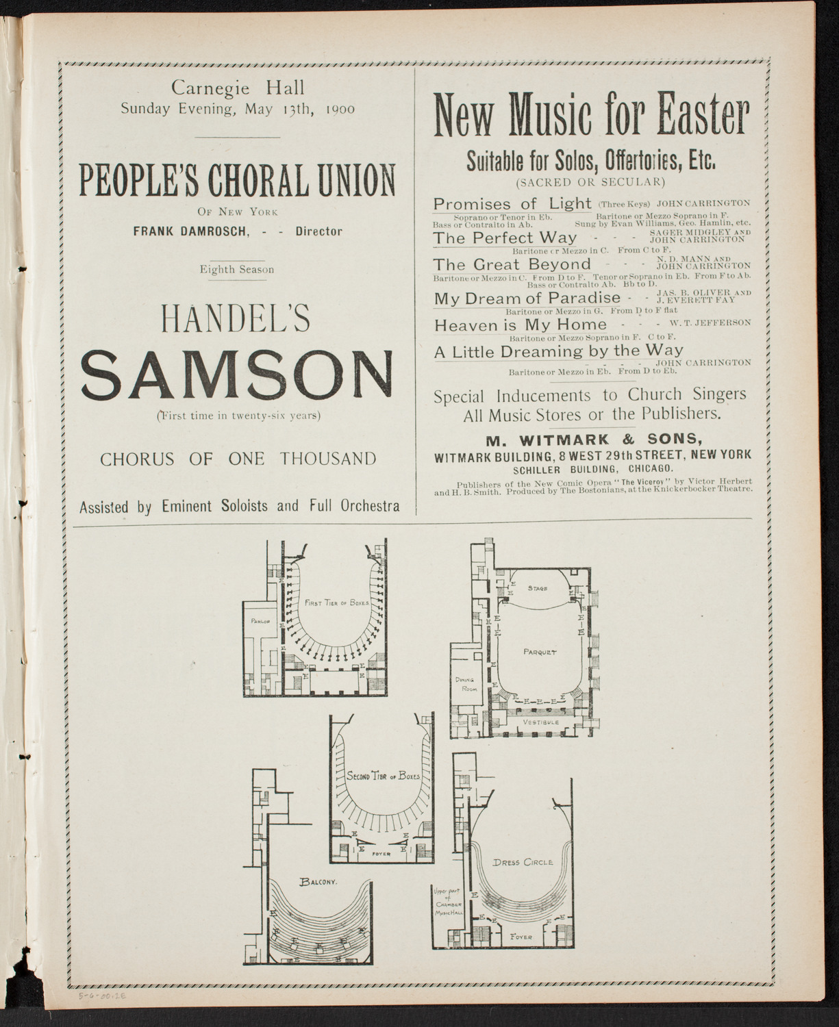 Mount Olivet Baptist Church 22nd Anniversary Service, May 6, 1900, program page 3