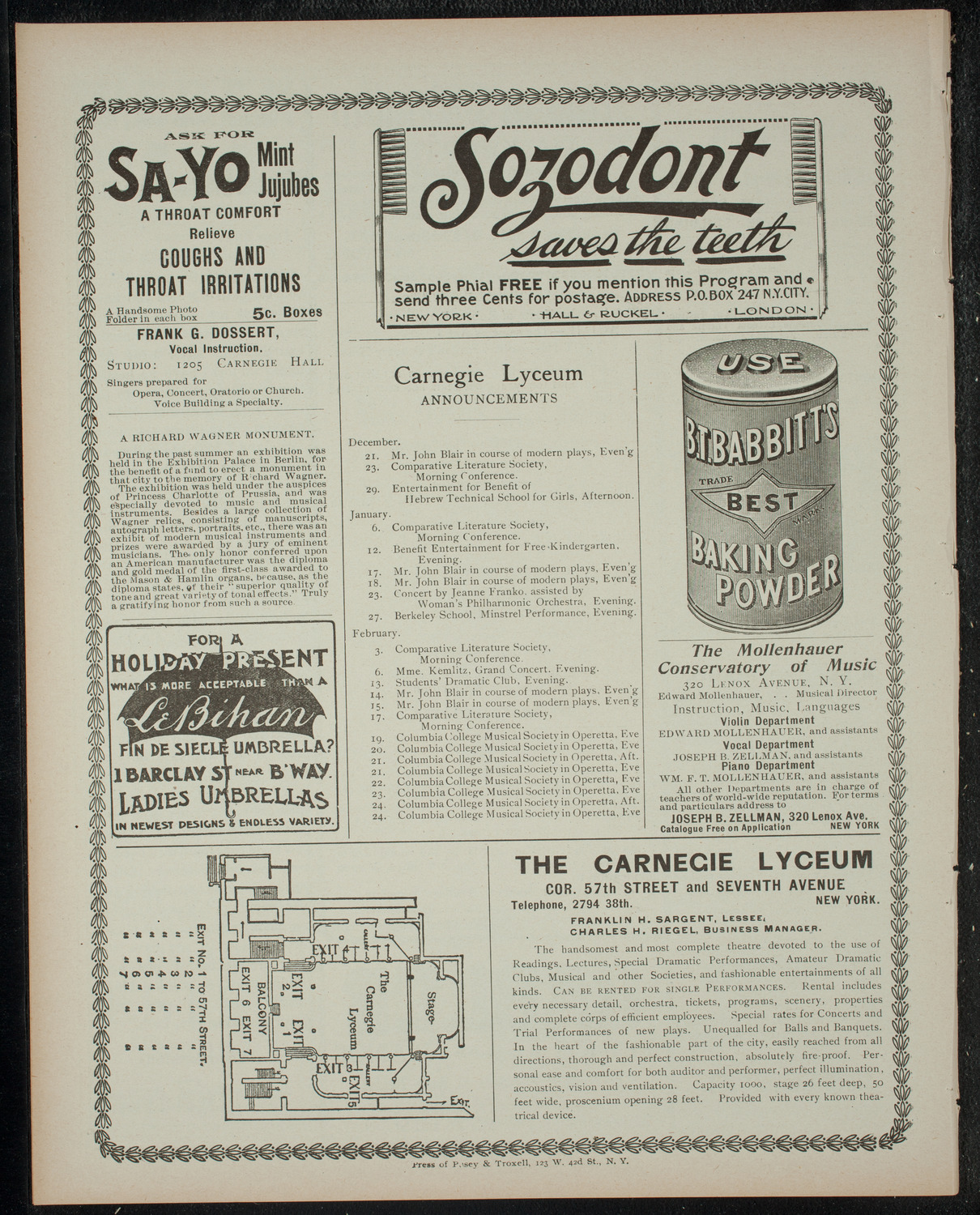Mr. John Blair's Course of Modern Plays, December 20, 1899, program page 4
