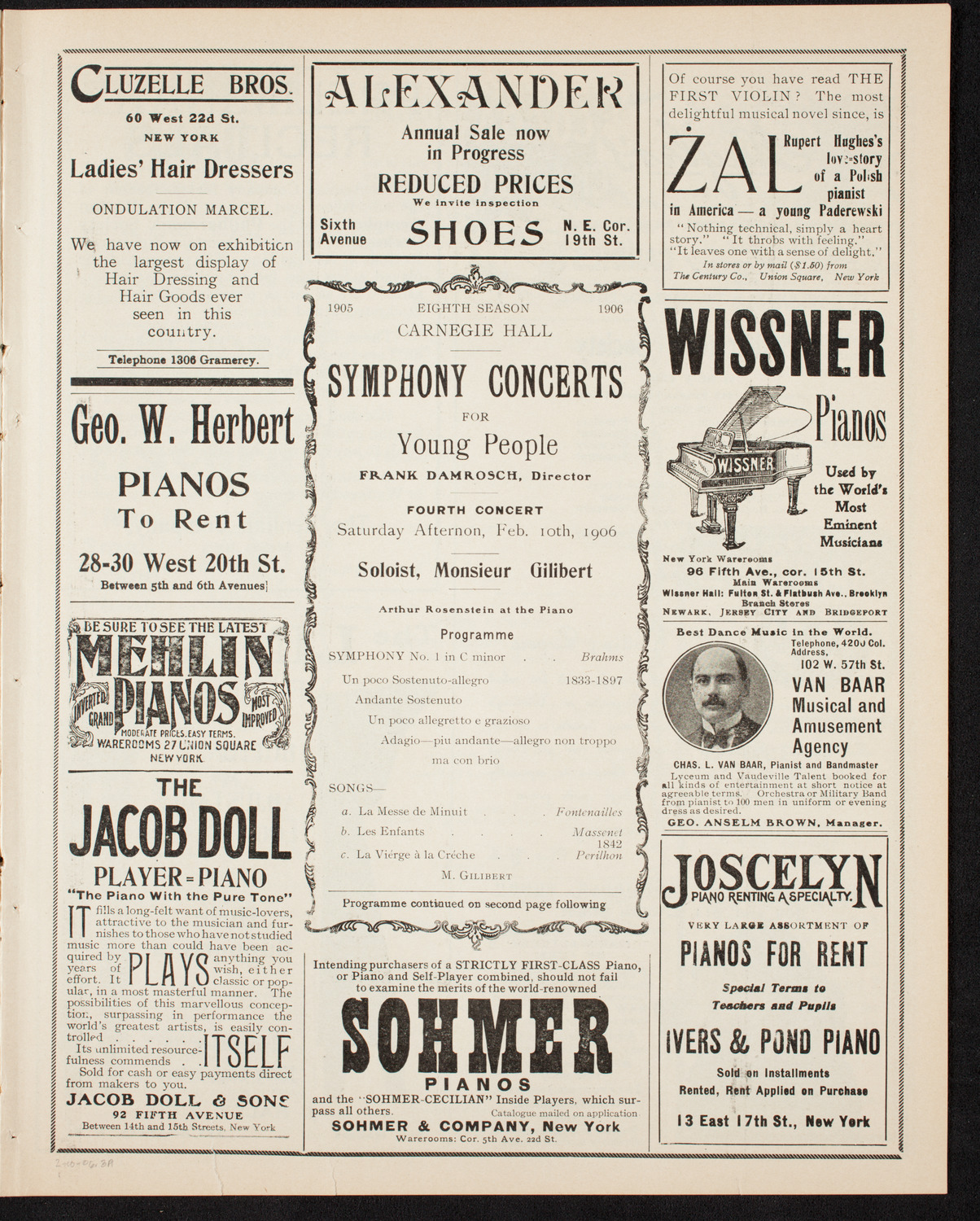 Symphony Concert for Young People, February 10, 1906, program page 5