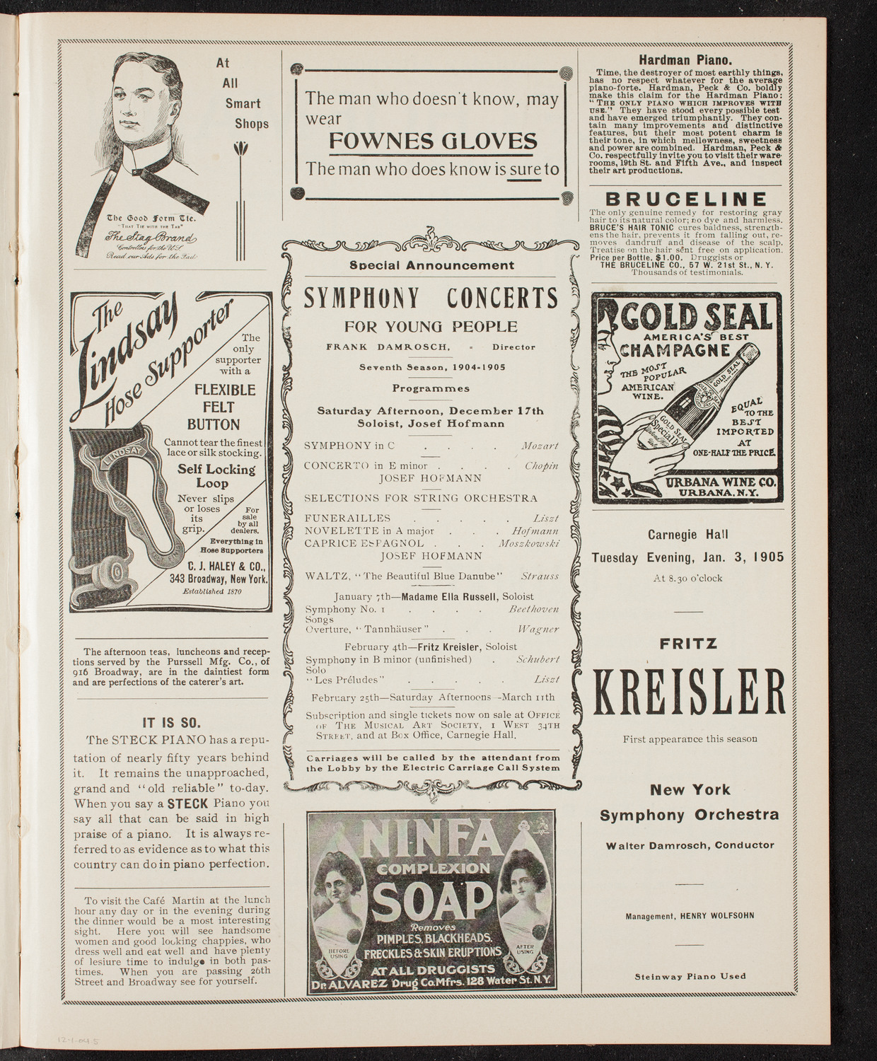 Oratorio Society of New York, December 1, 1904, program page 9