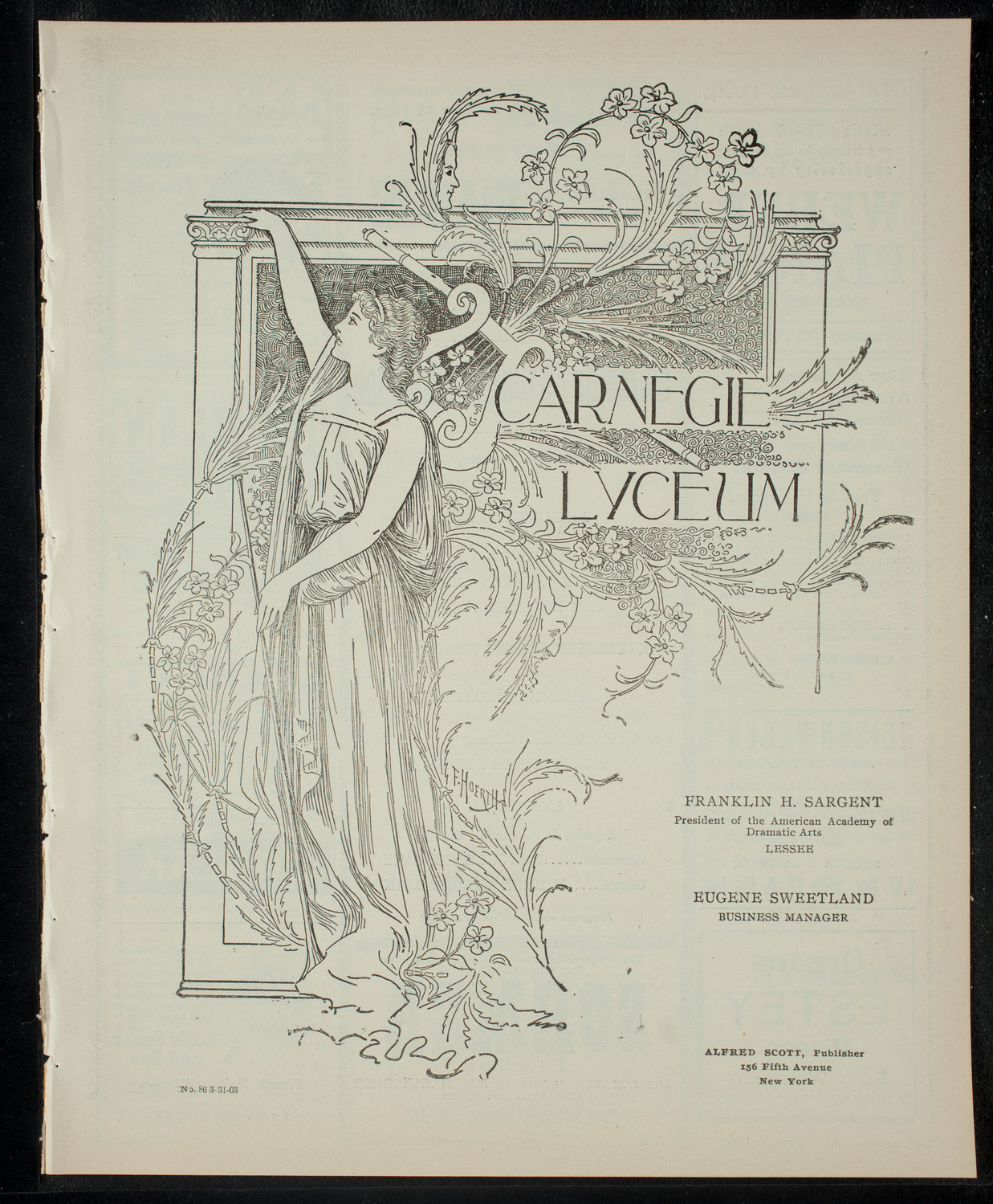 Soirée de l'Alliance Française, March 31, 1903, program page 1