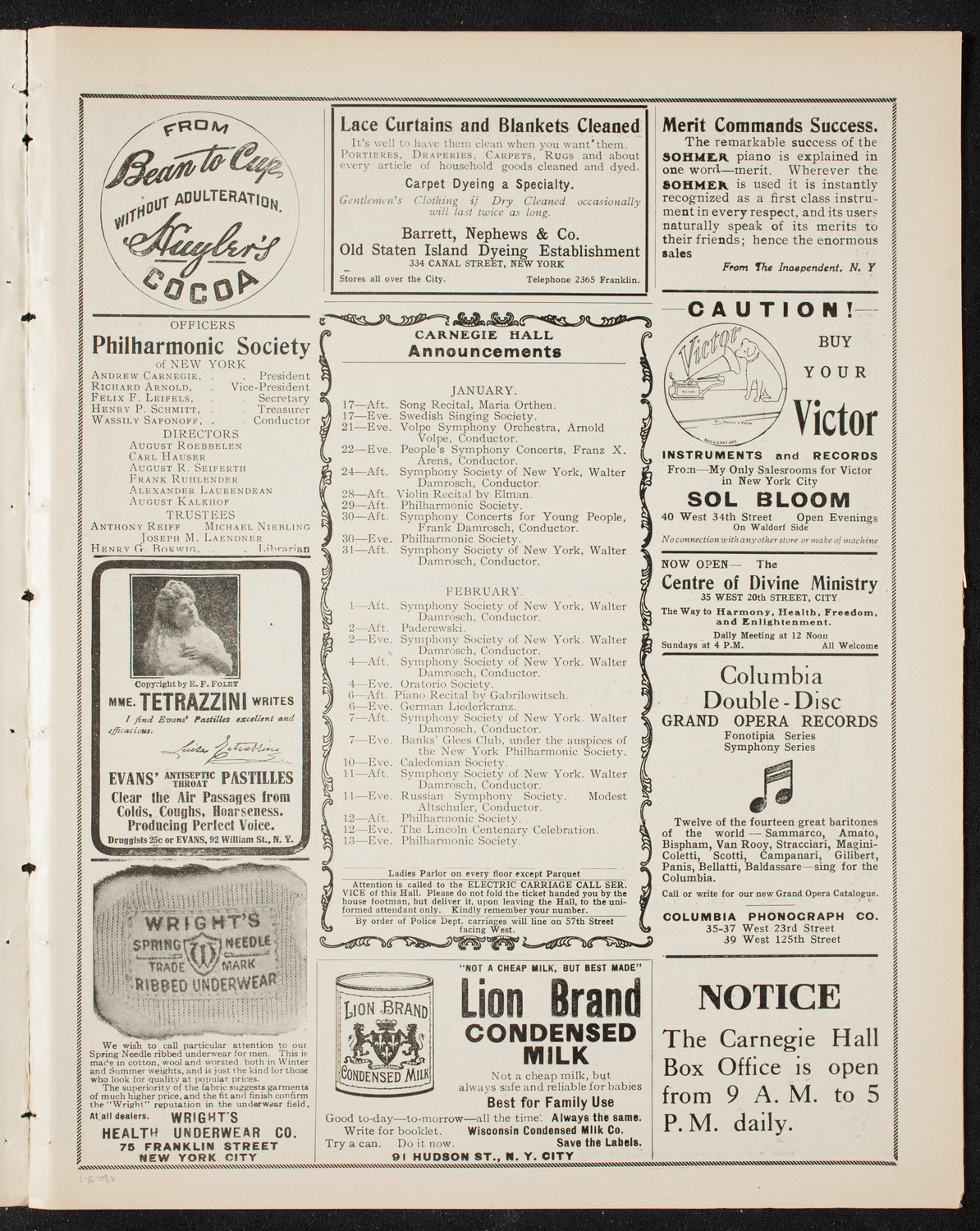 Albert Spalding, Violin, January 16, 1909, program page 3