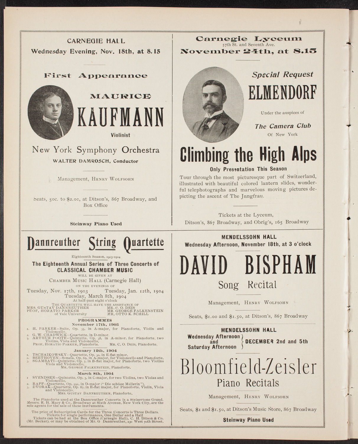 Oratorio Society of New York, November 17, 1903, program page 10