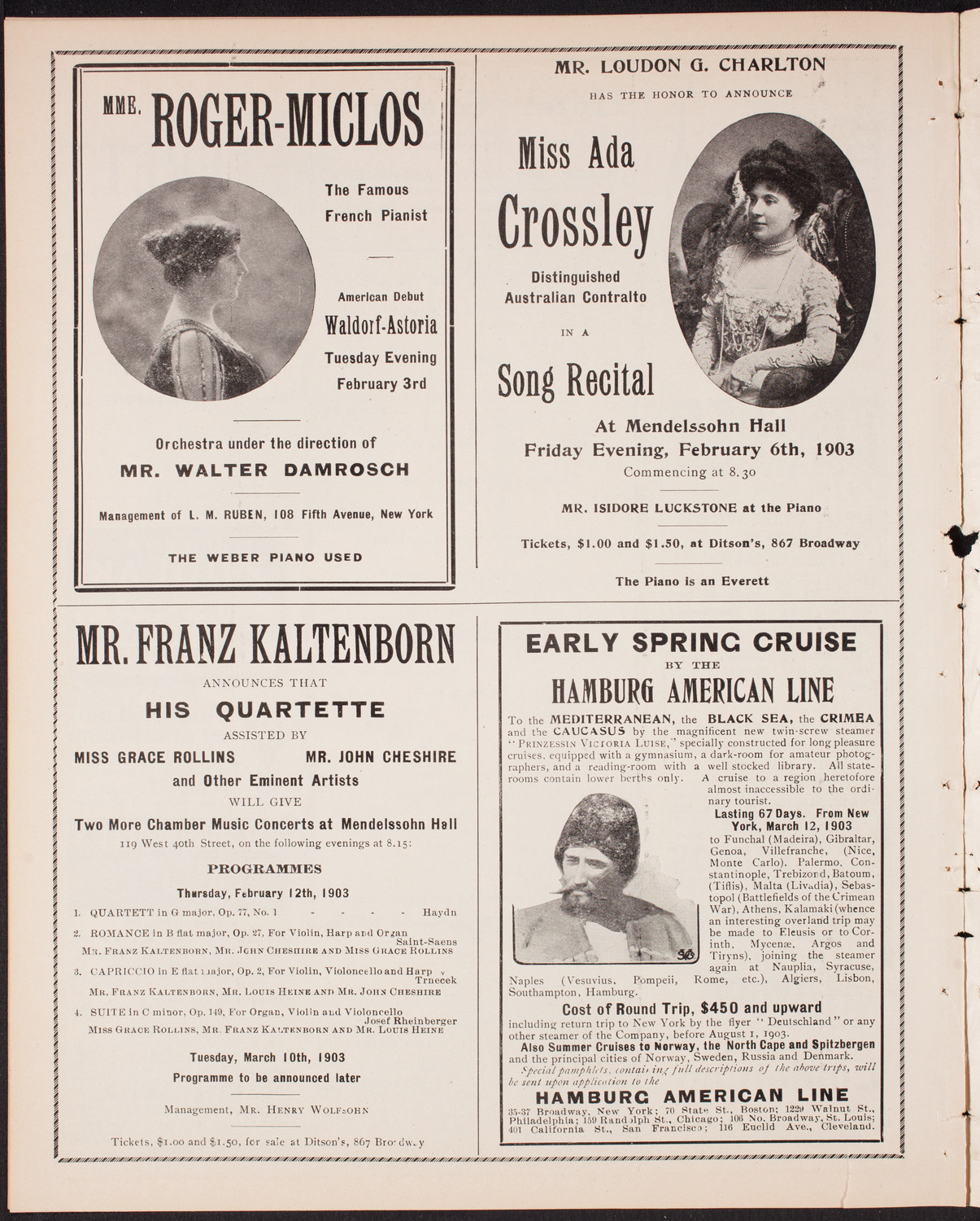 New York Philharmonic, January 31, 1903, program page 8