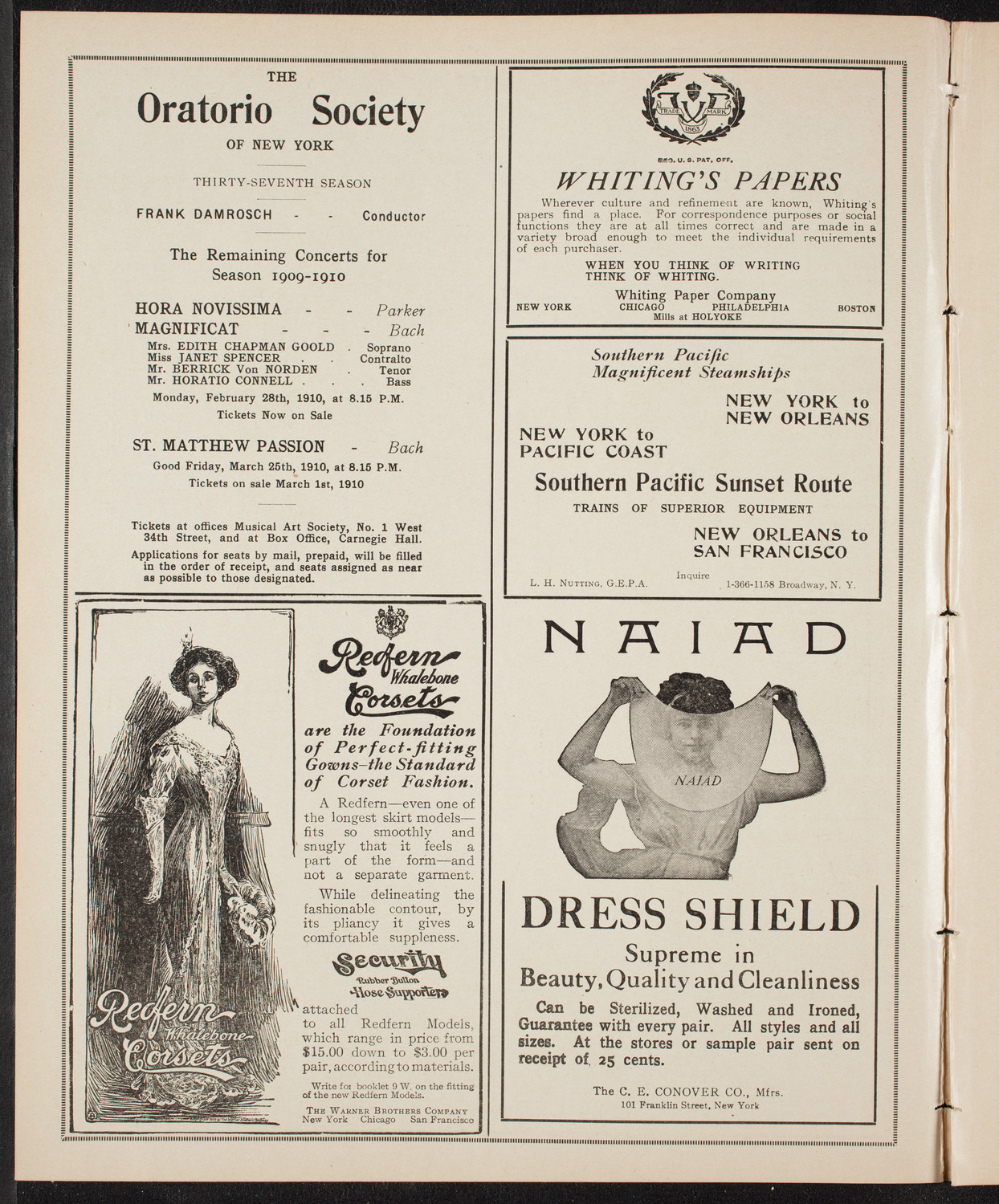 New York Philharmonic, February 3, 1910, program page 2