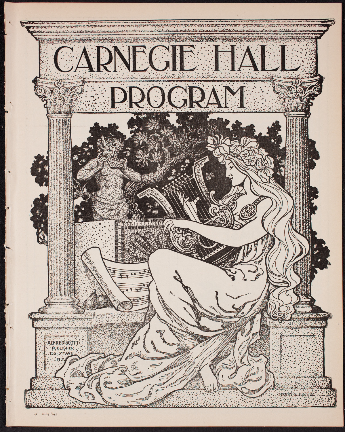 Josef Hofmann, Piano, December 25, 1904, program page 1
