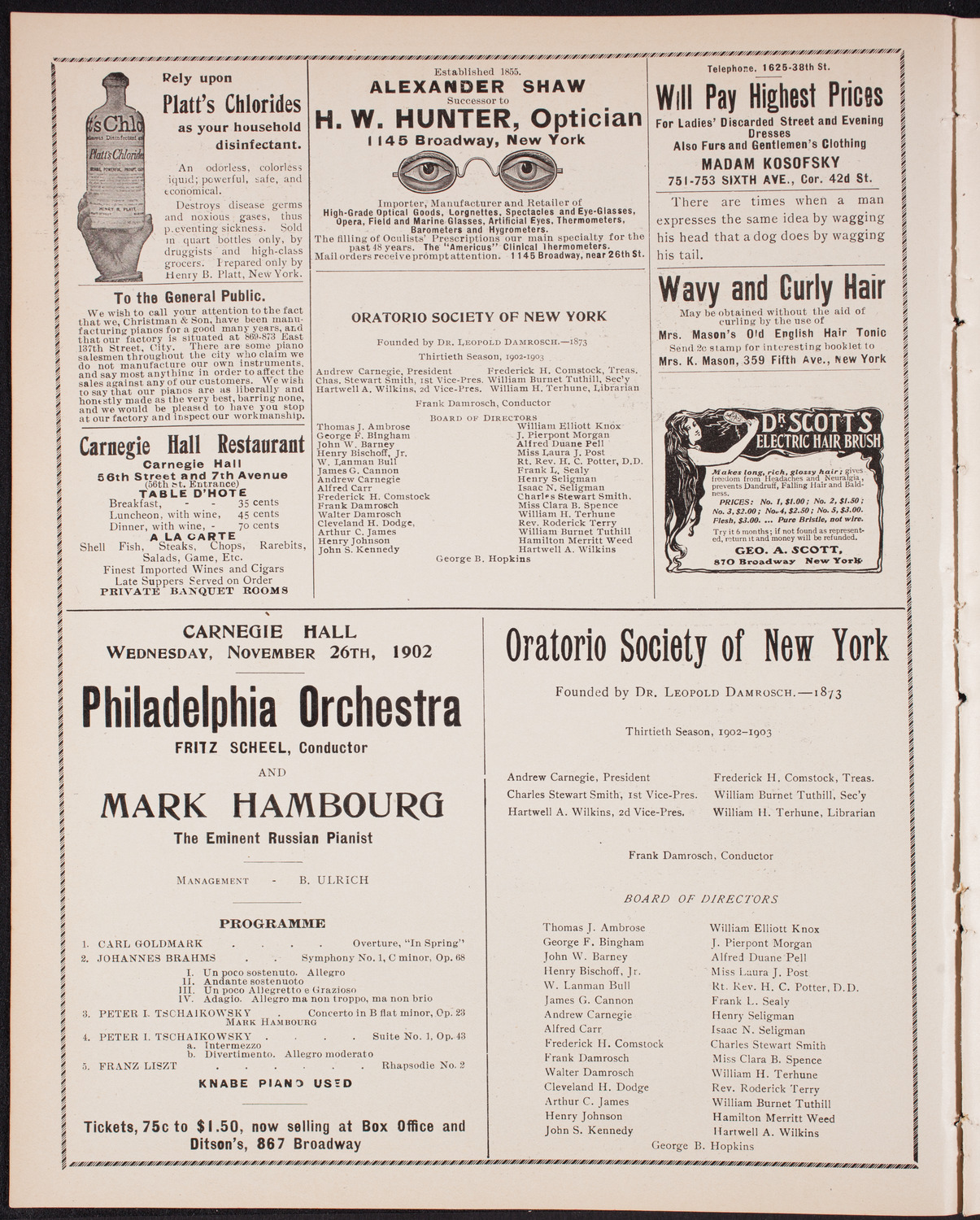 Jaroslav Kocian with Julie Geyer, November 26, 1902, program page 2