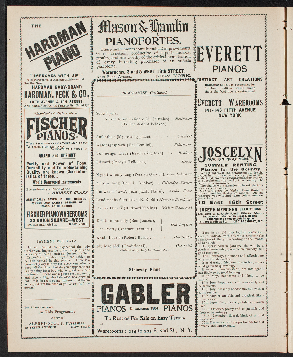 David Bispham, Baritone, April 28, 1901, program page 6