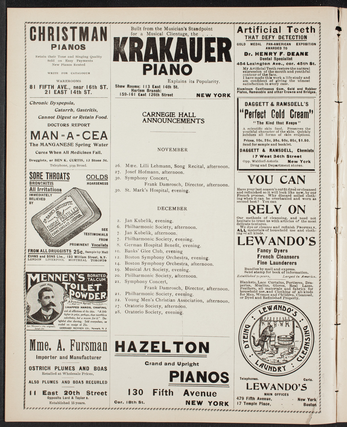 New York Festival Chorus and Orchestra, November 24, 1901, program page 2