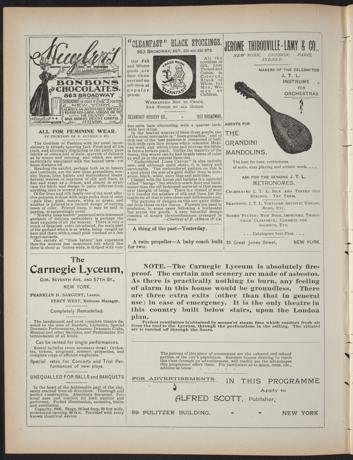 American Academy of Dramatic Arts, April 29, 1897, program page 4