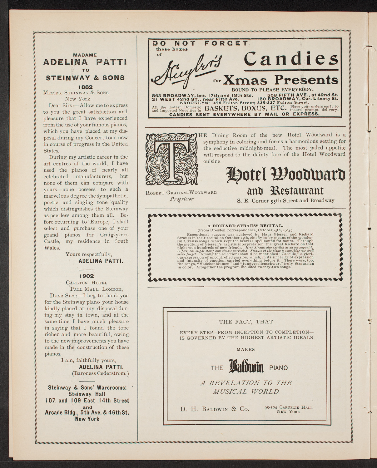 Caserini's Famous Roman Harp Orchestra, December 14, 1903, program page 4