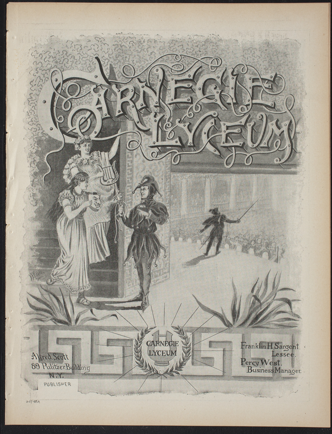 Lecture Series: Sociology in its Practical Aspects, February 17, 1897, program page 1