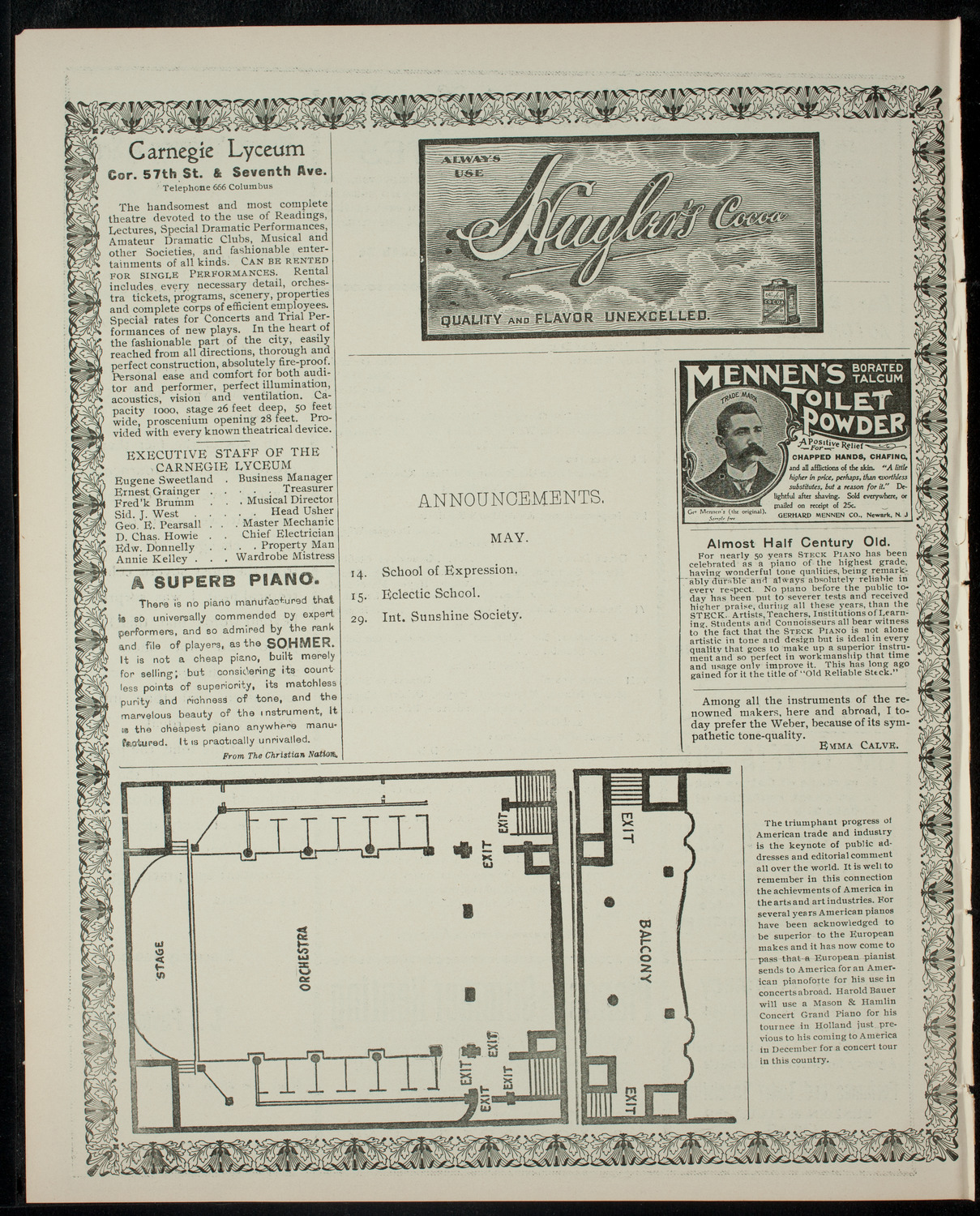 New York School of Expression Class of 1902 Commencement Exercises, May 14, 1902, program page 4