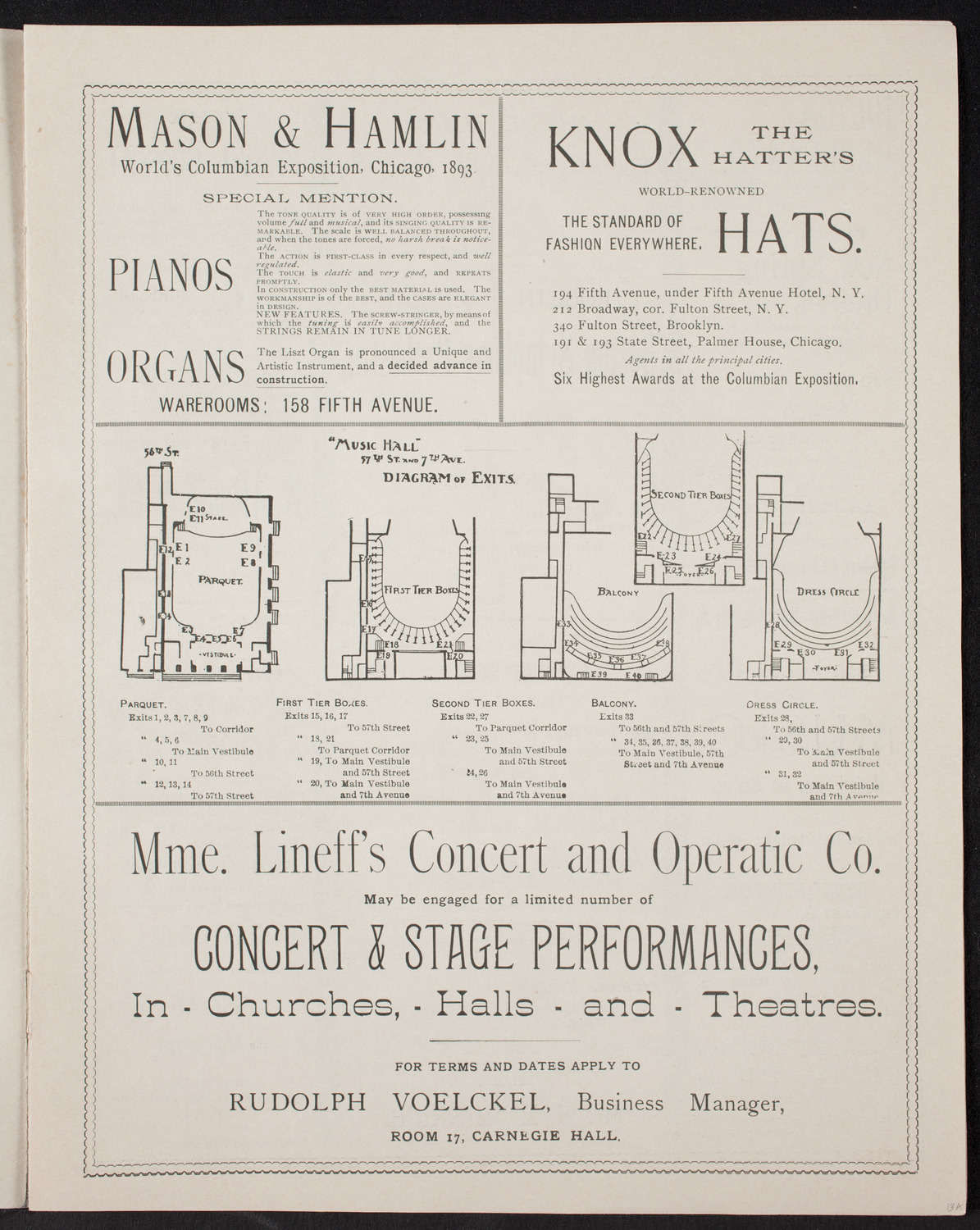 Boston Symphony Orchestra, February 8, 1894, program page 3