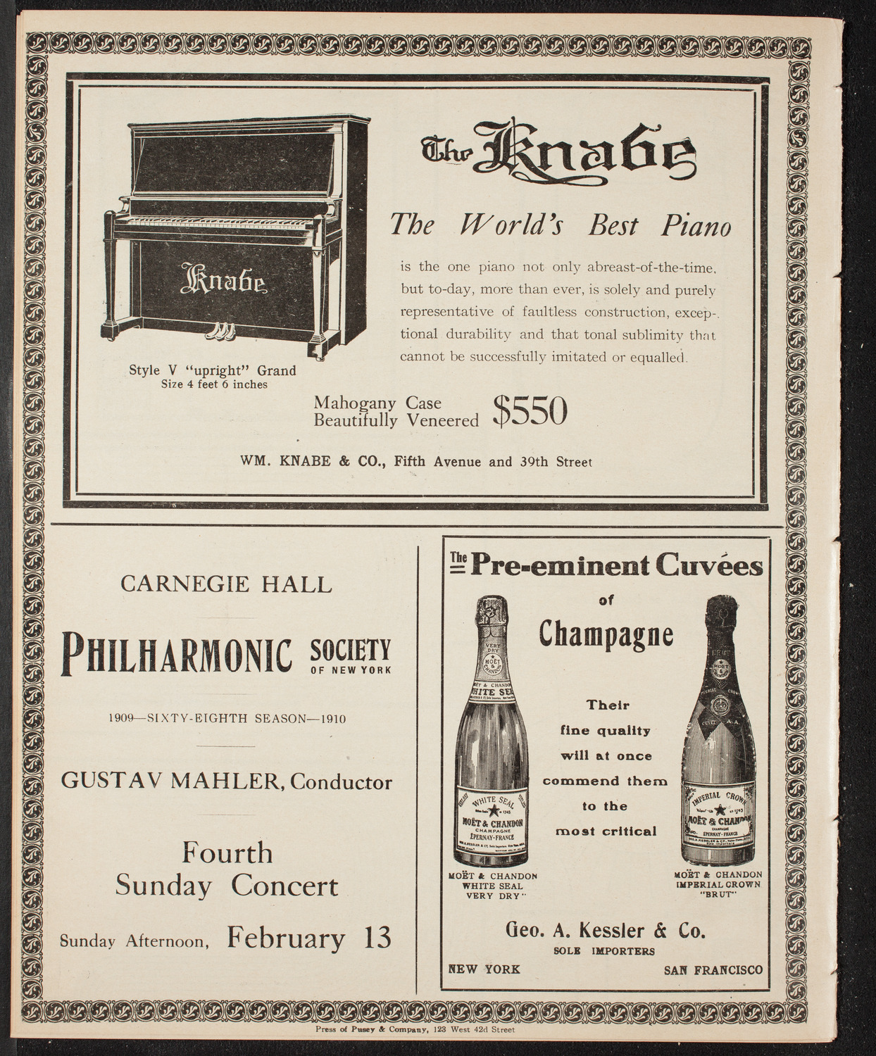 New York Symphony Orchestra, February 8, 1910, program page 12