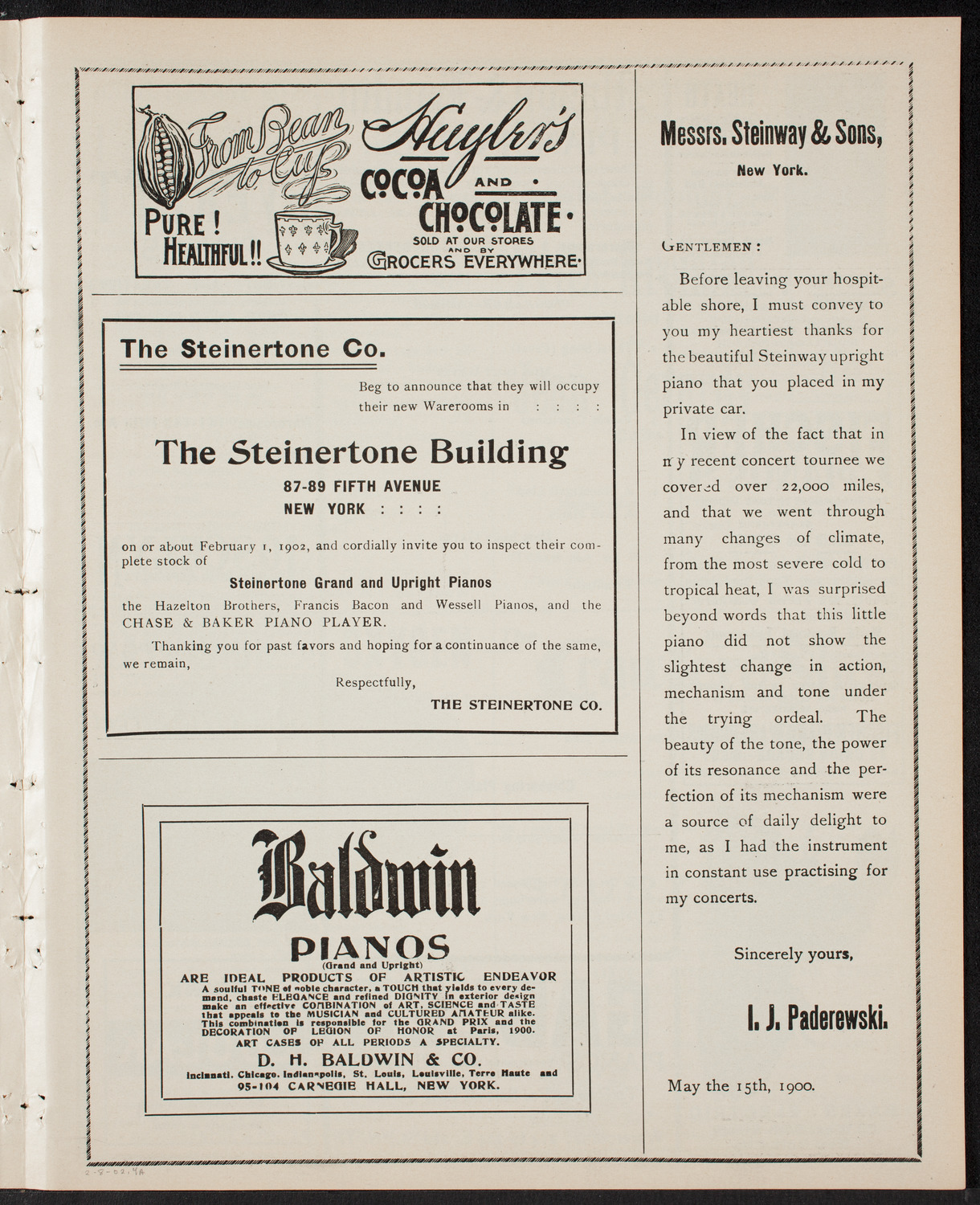 Florizel Reuter with Lucy Gates, February 8, 1902, program page 7