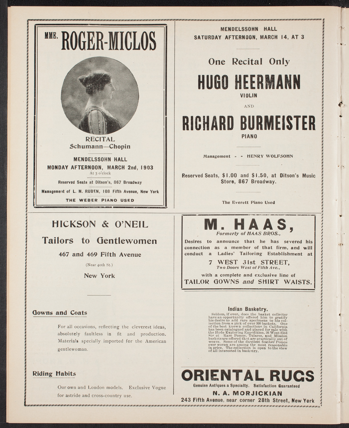 David Bispham, Baritone, March 1, 1903, program page 8