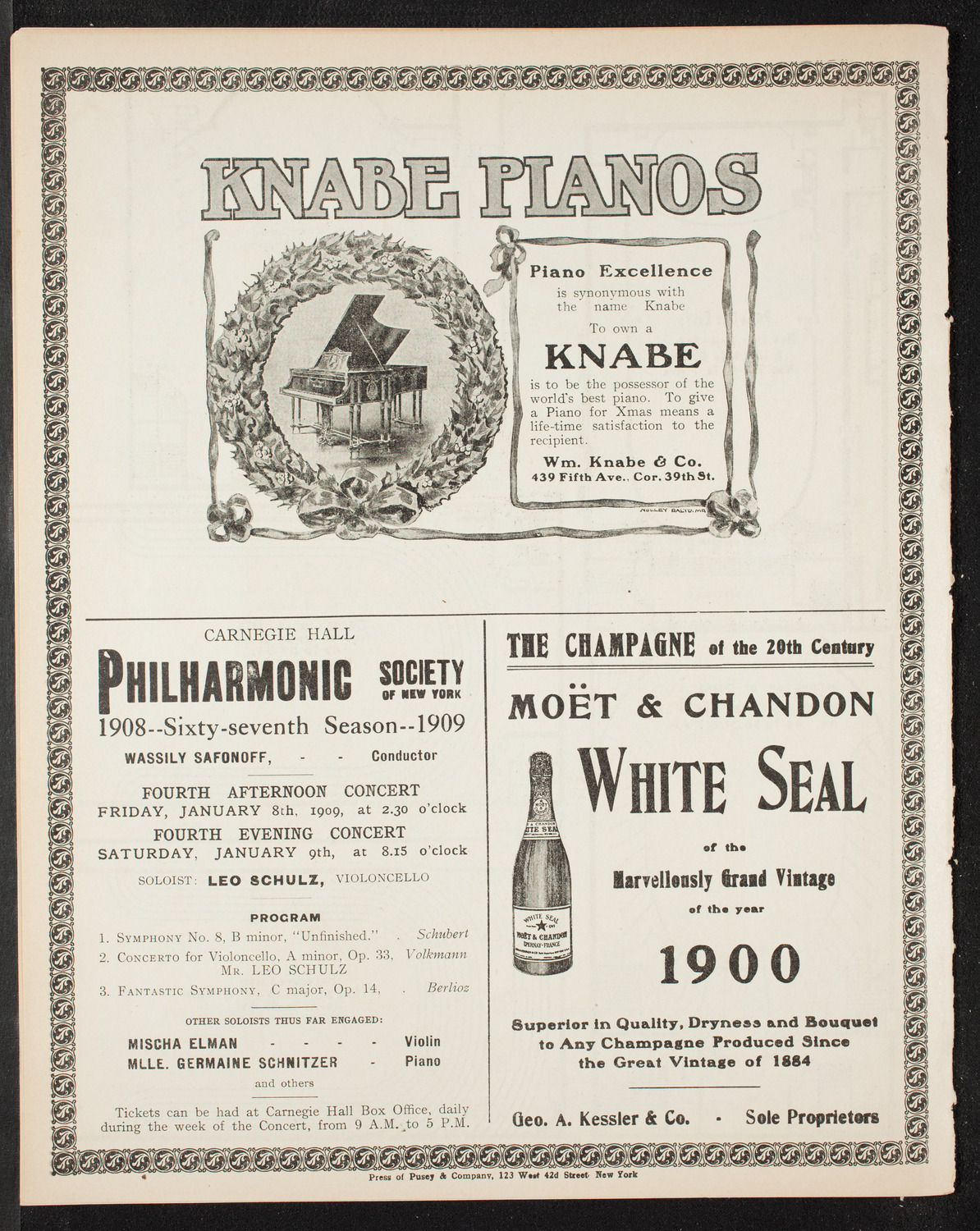 Cécile Chaminade, Composer and Pianist, December 15, 1908, program page 12