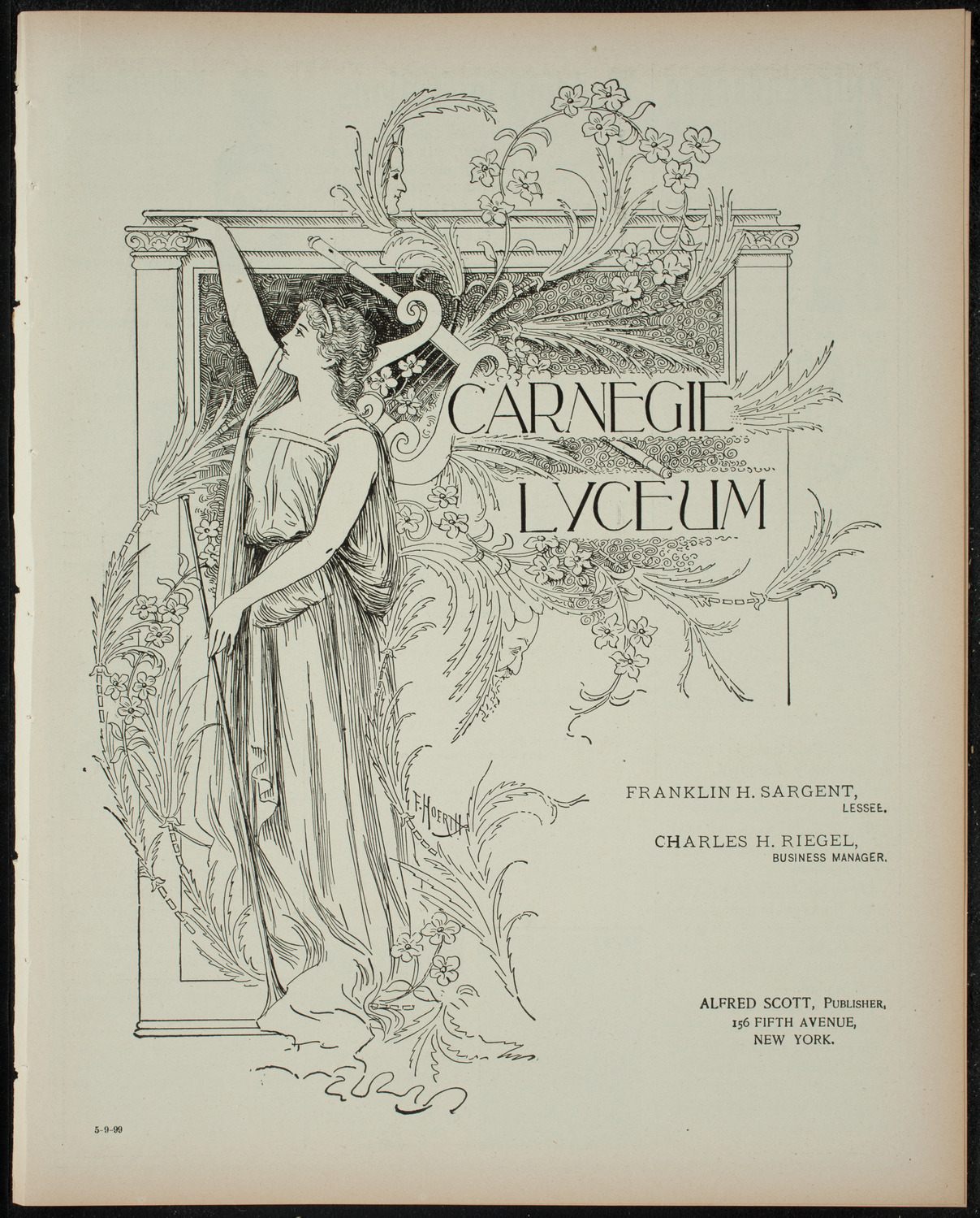 The Jesters of Trinity College, May 9, 1899, program page 1