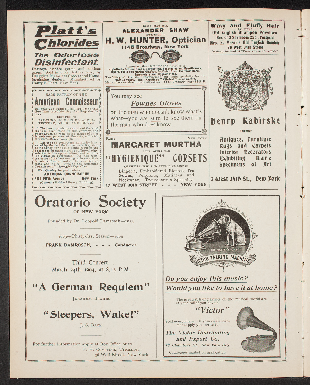 Arion Society, January 22, 1904, program page 2