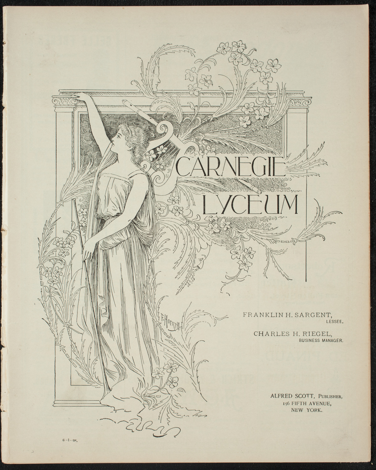 Vaudeville Concert, June 1, 1898, program page 1