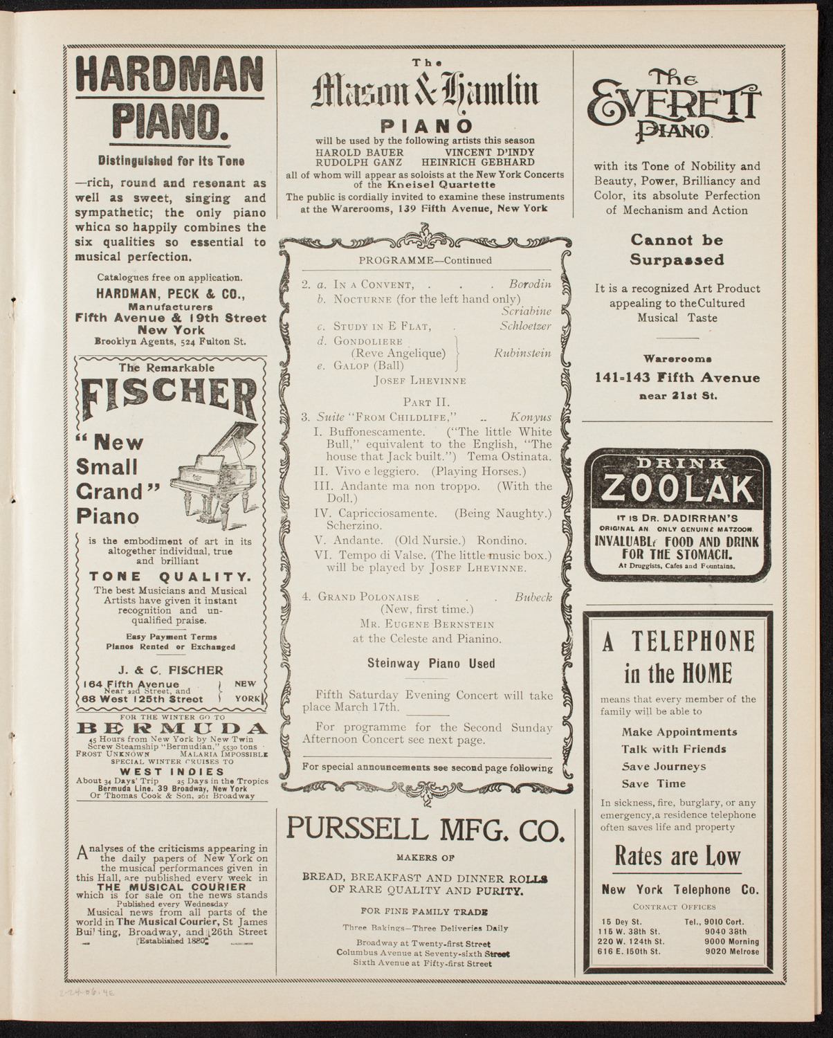 Russian Symphony Society of New York, February 24, 1906, program page 7