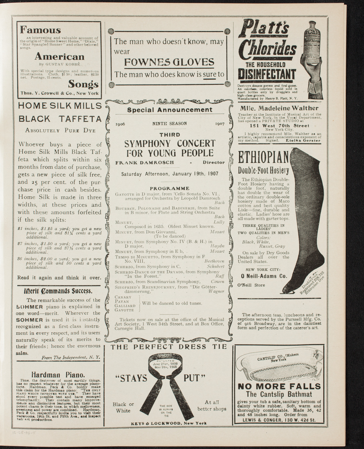 People's Symphony Concert, December 28, 1906, program page 9