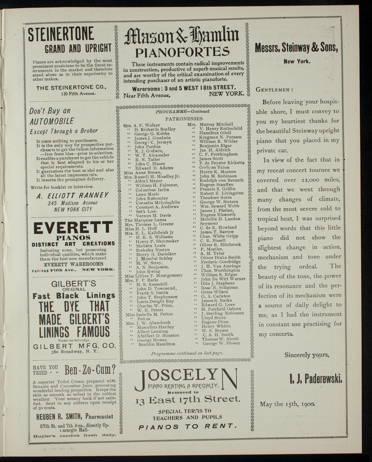 Columbia Sophomore Dramatic Association: The 1904 Sophomore Show, December 20, 1901, program page 3