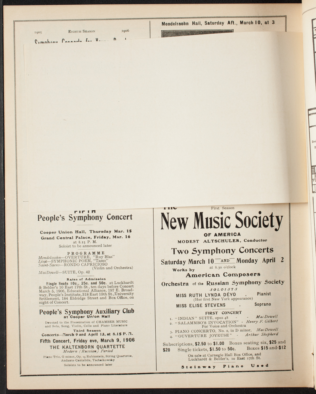 New York Symphony Orchestra, March 6, 1906, program page 12