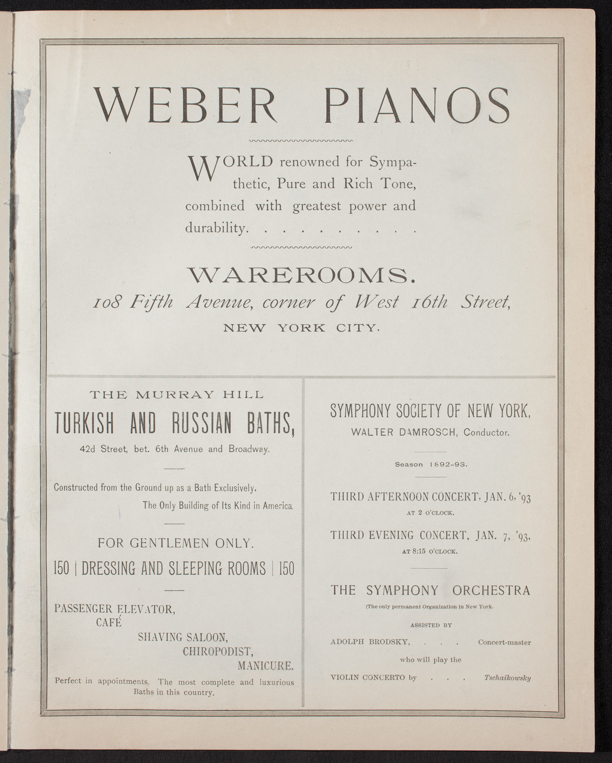 New York Philharmonic, December 16, 1892, program page 7