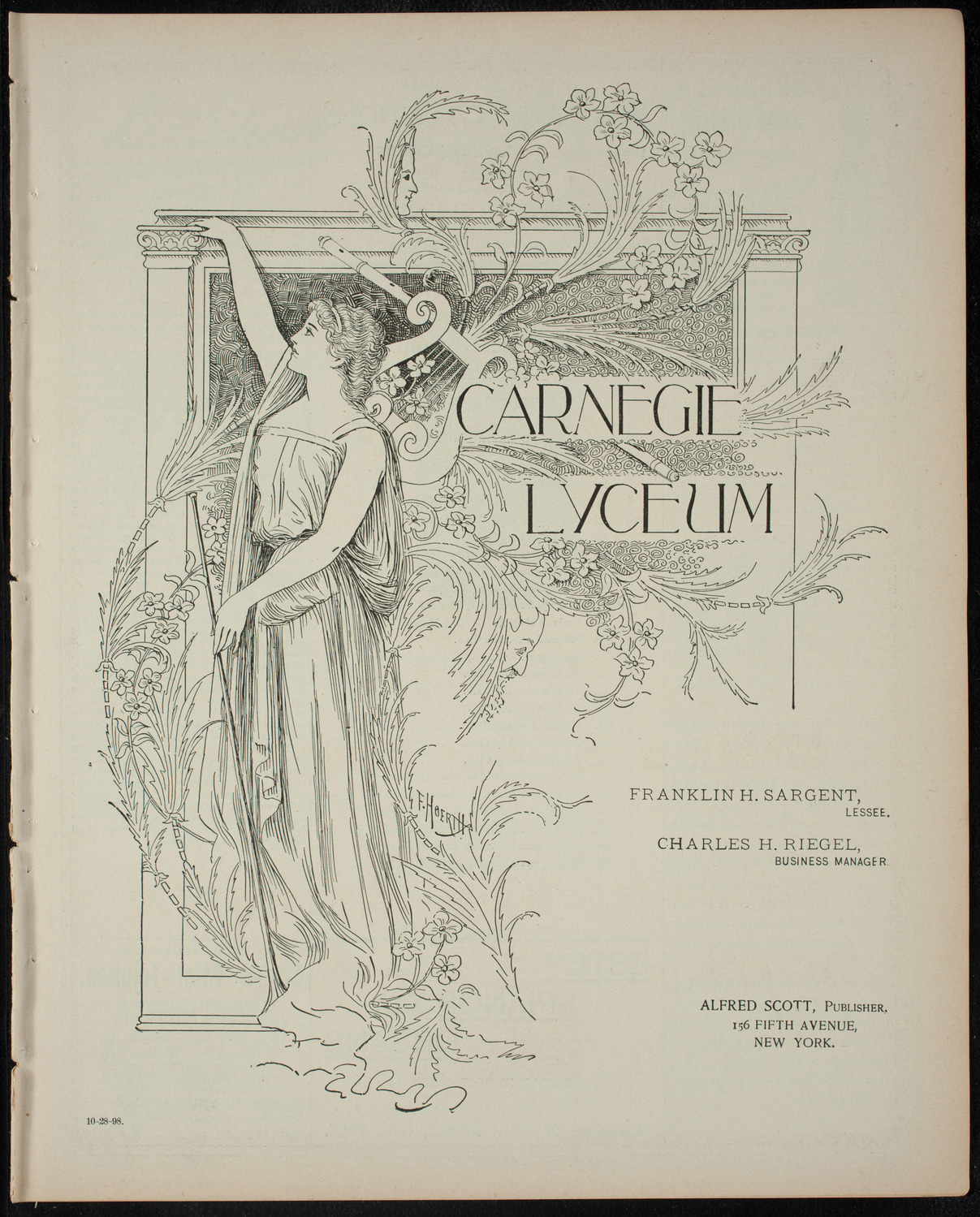 Shakespeare Recital by Marshall Darrach, October 28, 1898, program page 1