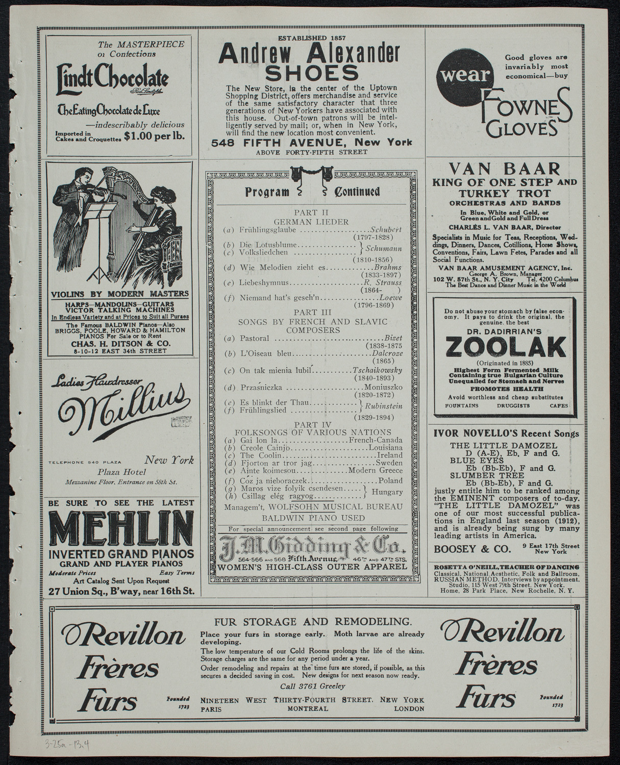 Marcella Sembrich, Soprano, March 25, 1913, program page 7