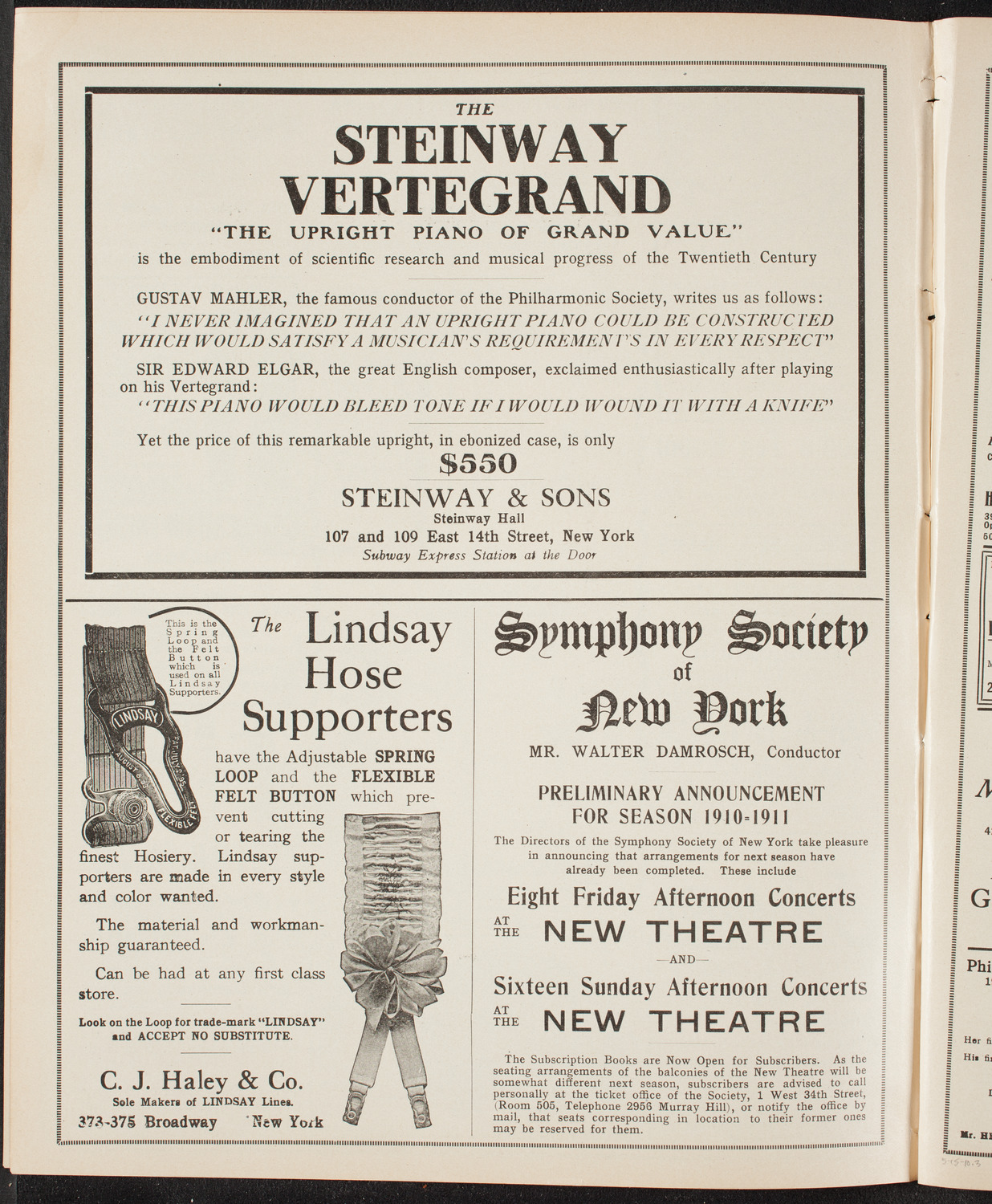 Amicitia Amateur Band, May 15, 1910, program page 4