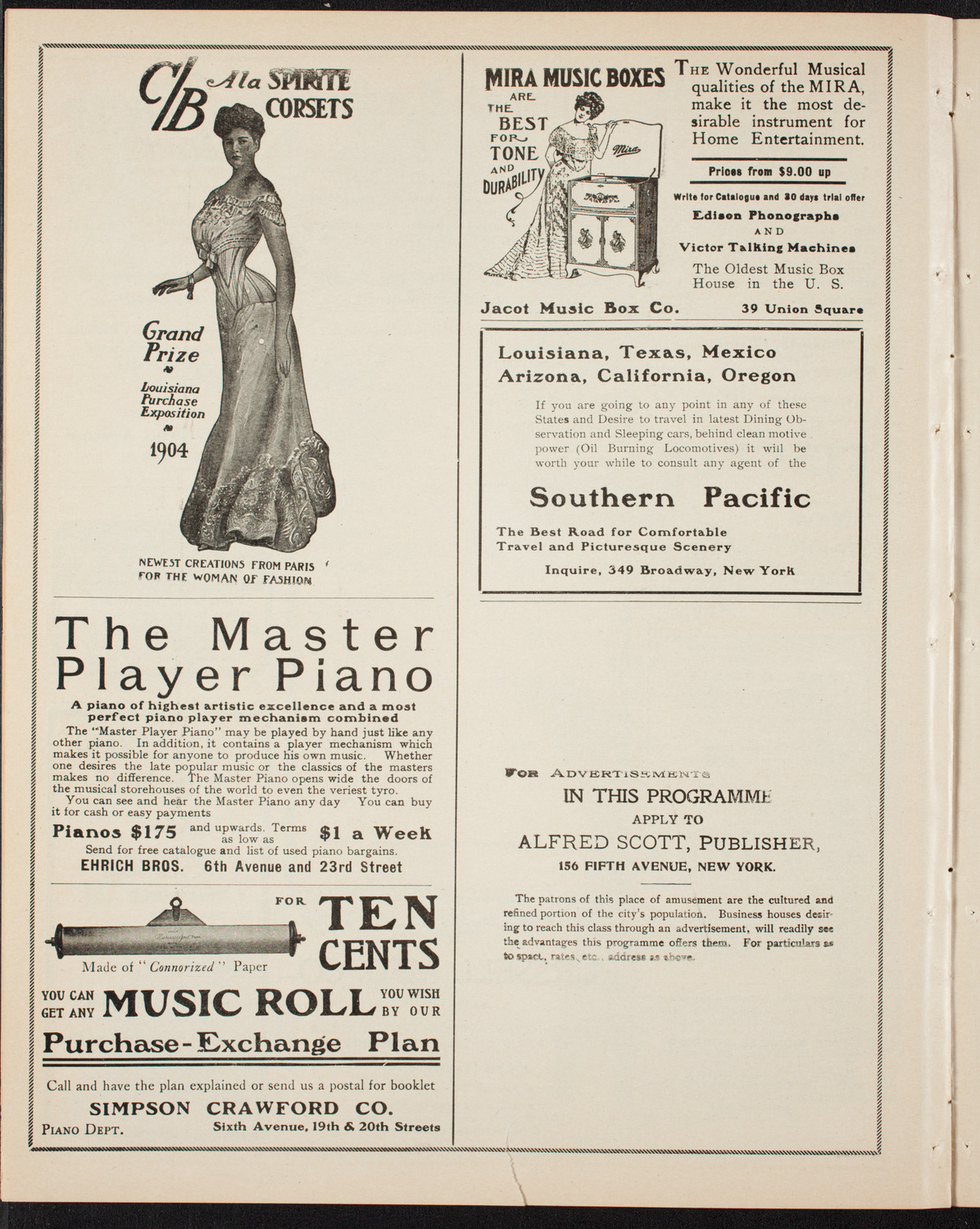 Josef Lhévinne, Piano, March 19, 1906, program page 8