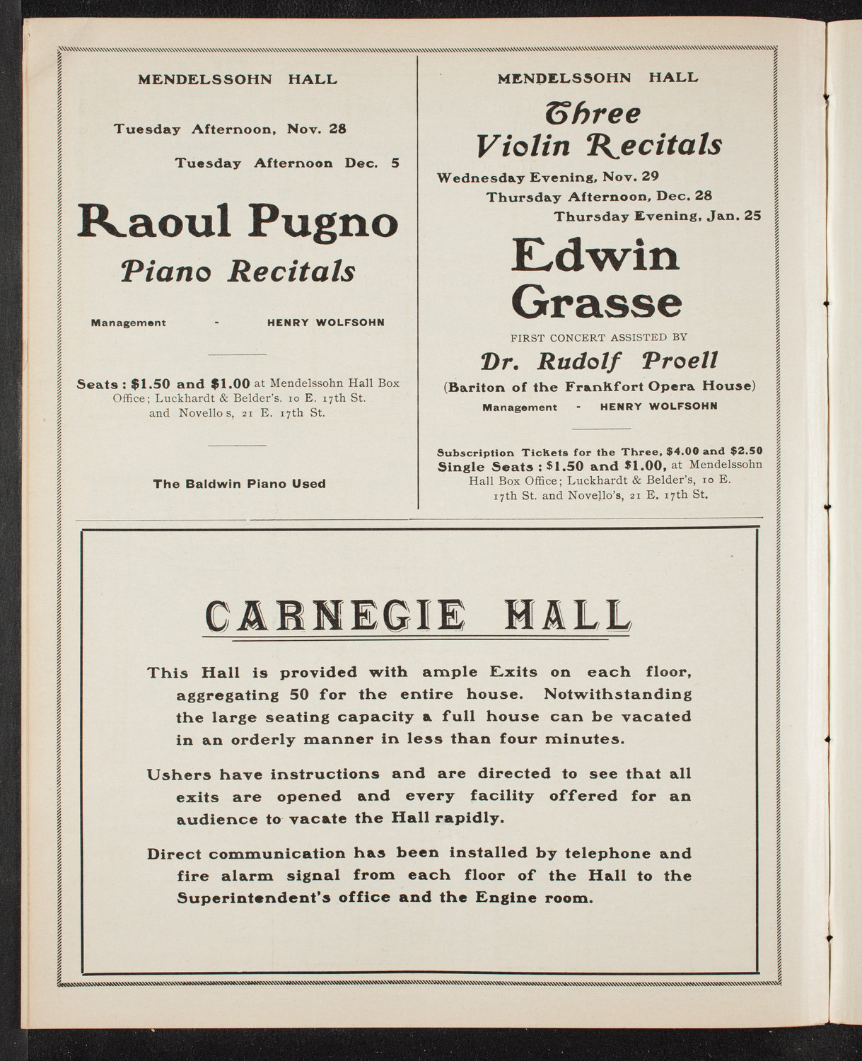 Benefit: St. Mark's Hospital, November 25, 1905, program page 10