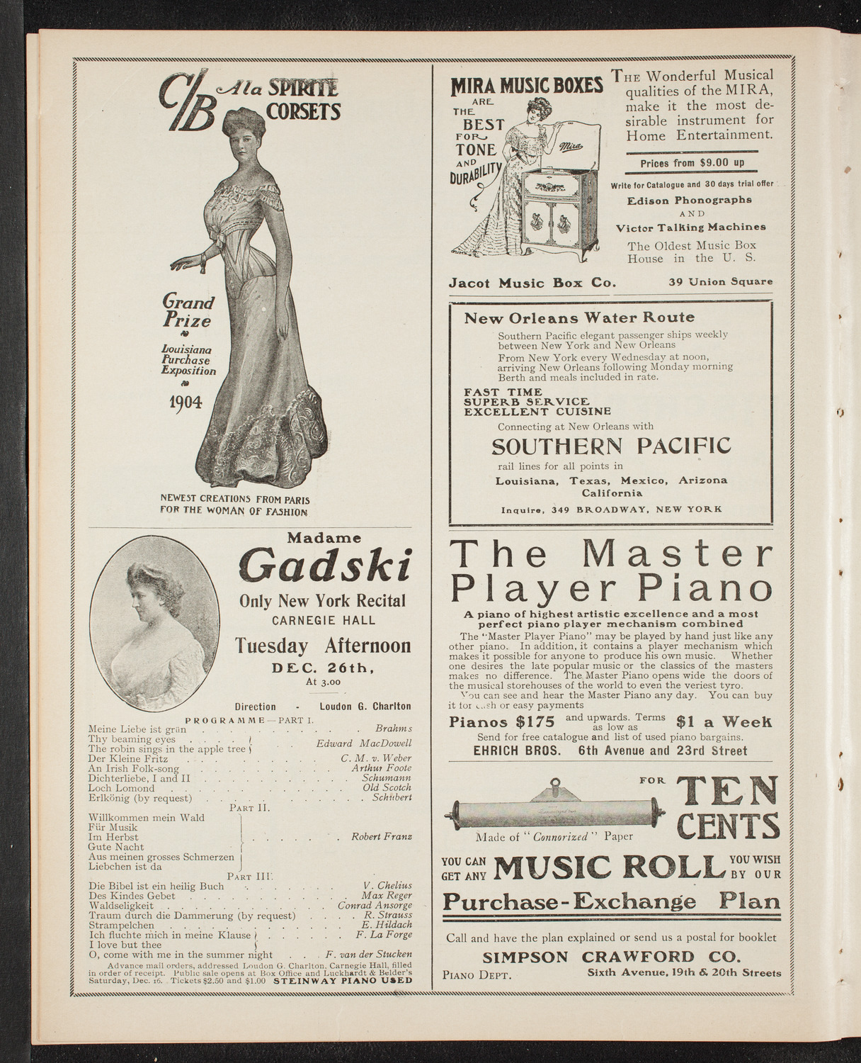 Oratorio Society of New York, December 9, 1905, program page 8