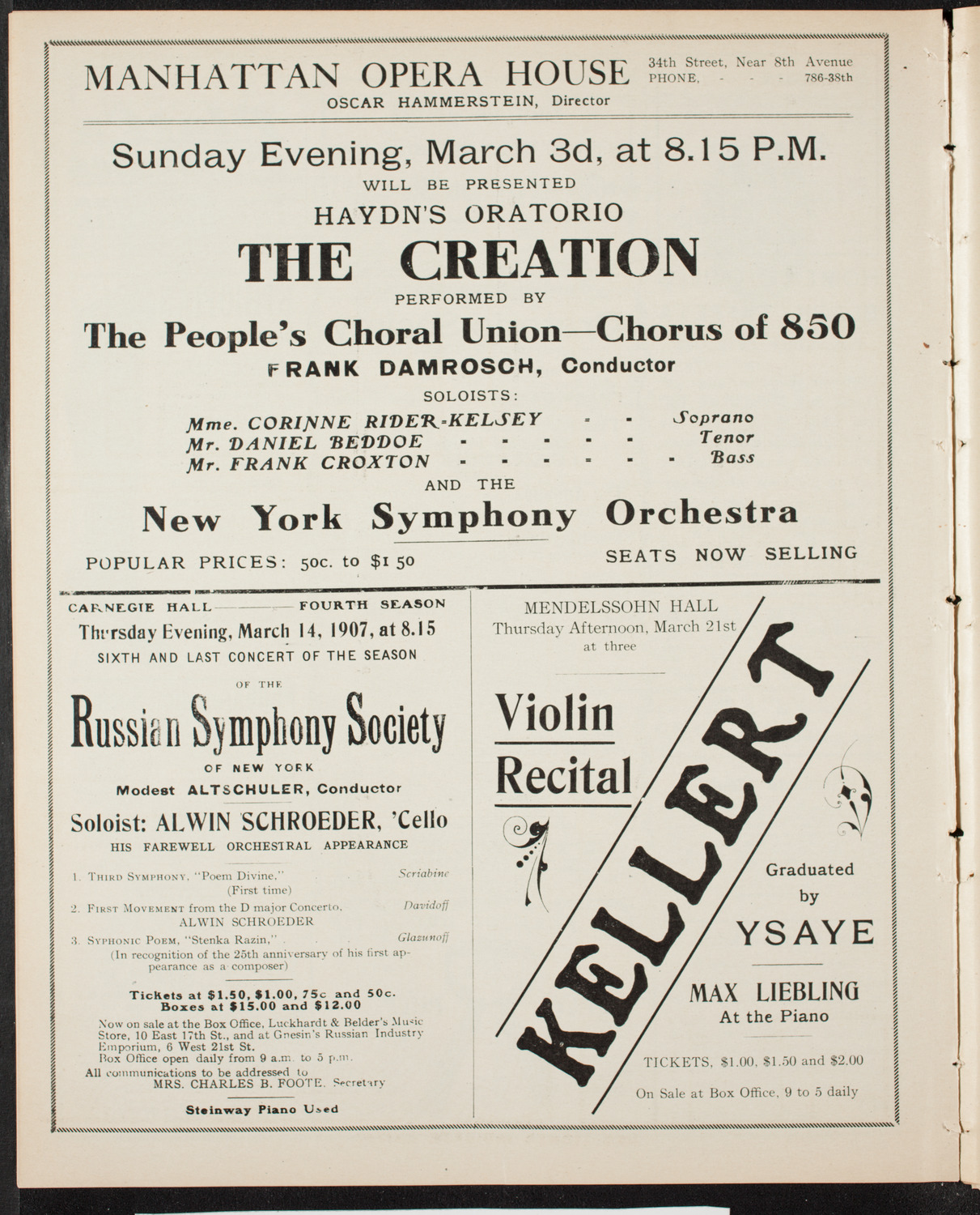 Russian Symphony Society of New York, February 28, 1907, program page 10