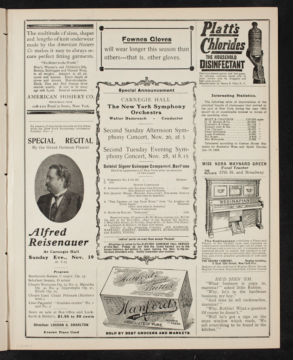 New York Symphony Orchestra, November 14, 1905, program page 9
