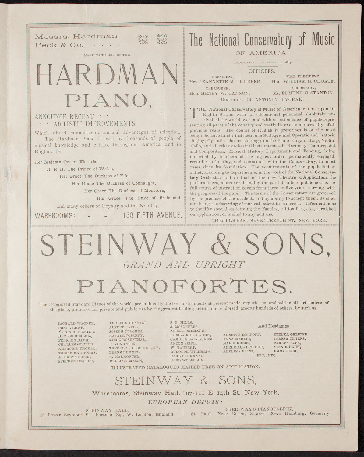 Grand Charity Concert: Arion Society, October 30, 1892, program page 5