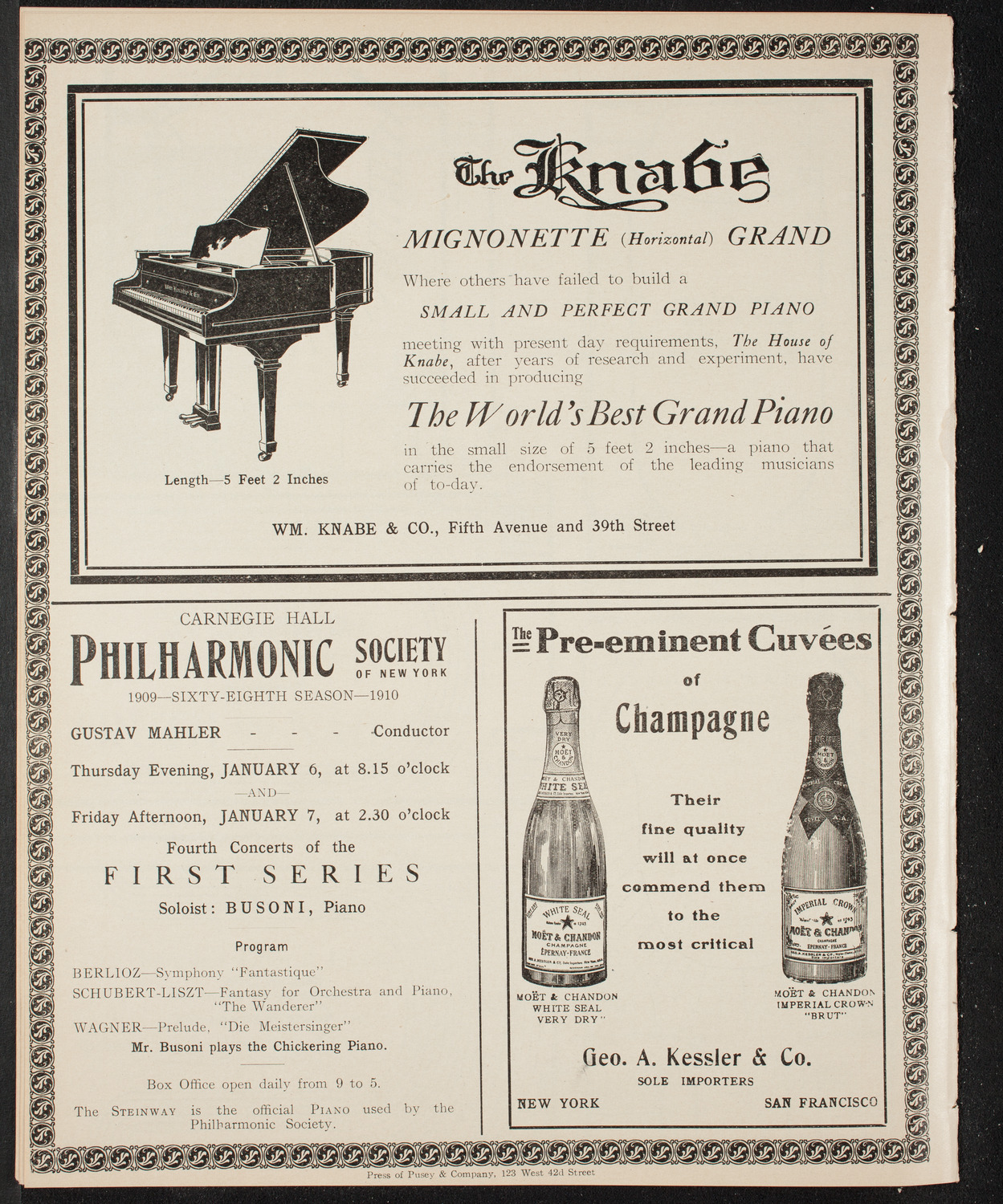 New York Symphony Orchestra, January 4, 1910, program page 12