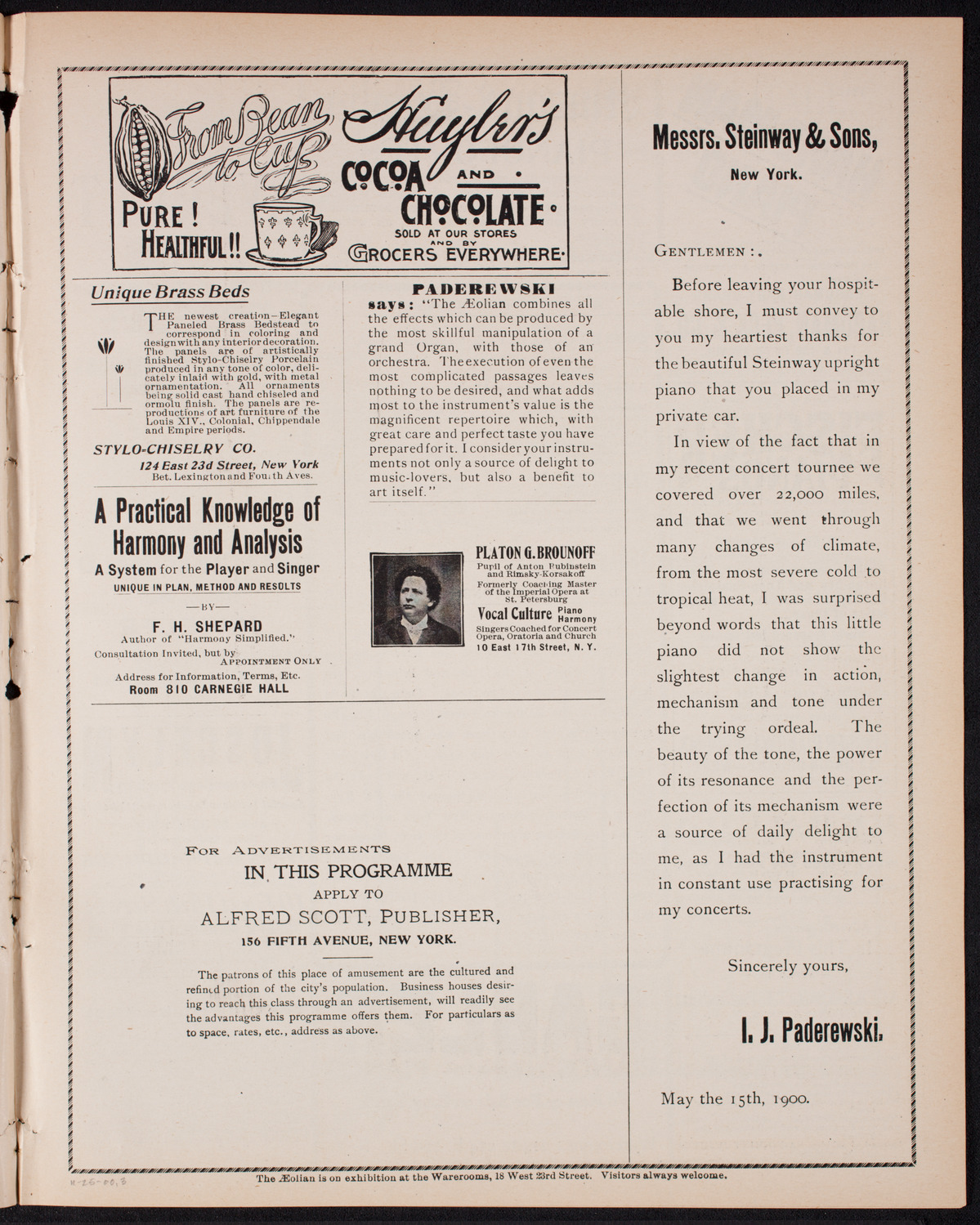 Meeting: YMCA - Mass Meeting for Men, November 25, 1900, program page 5