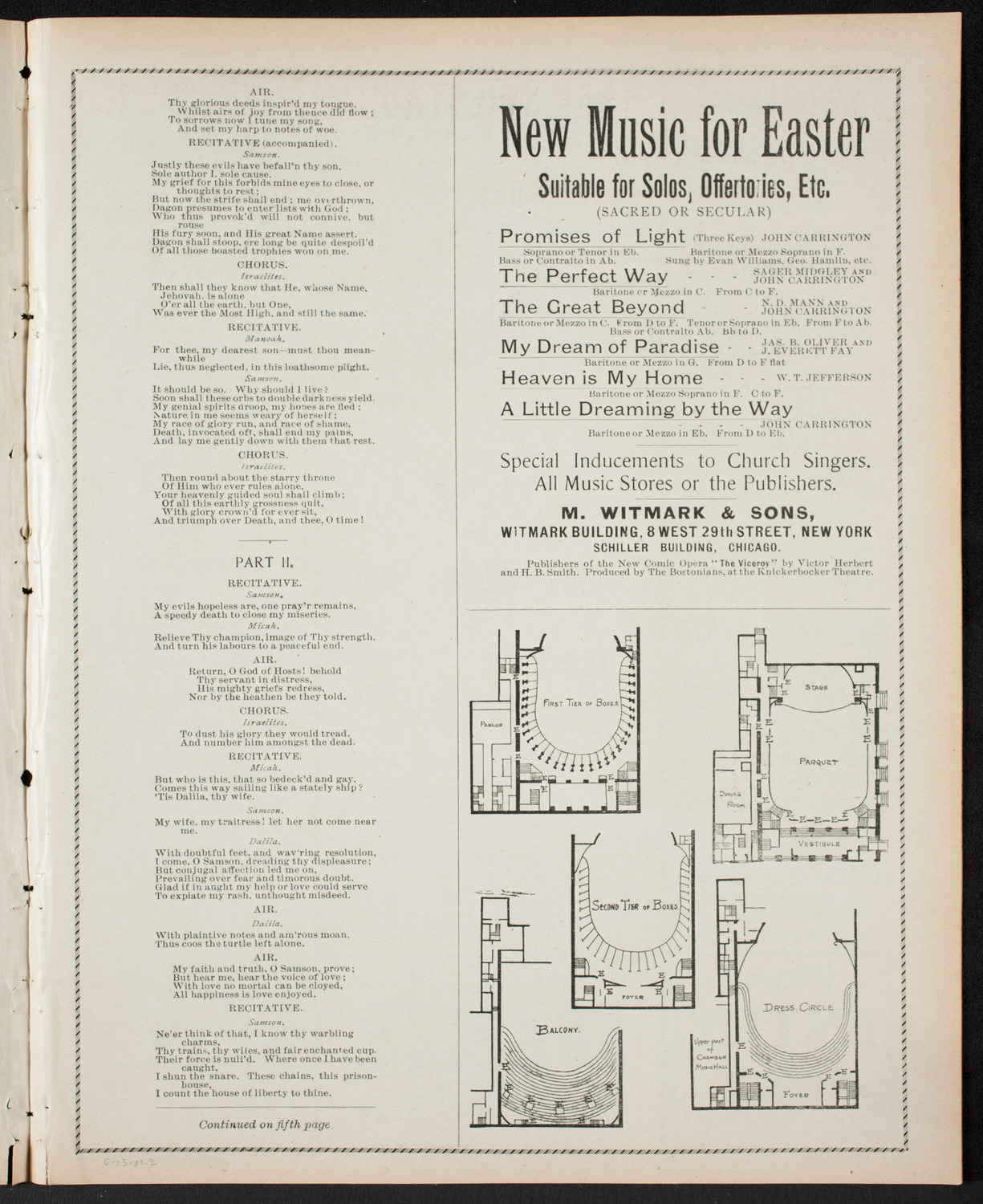 People's Choral Union, May 13, 1900, program page 3