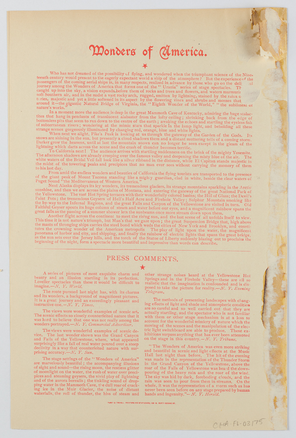 Urania Scientific Theatre, March 7, 1892