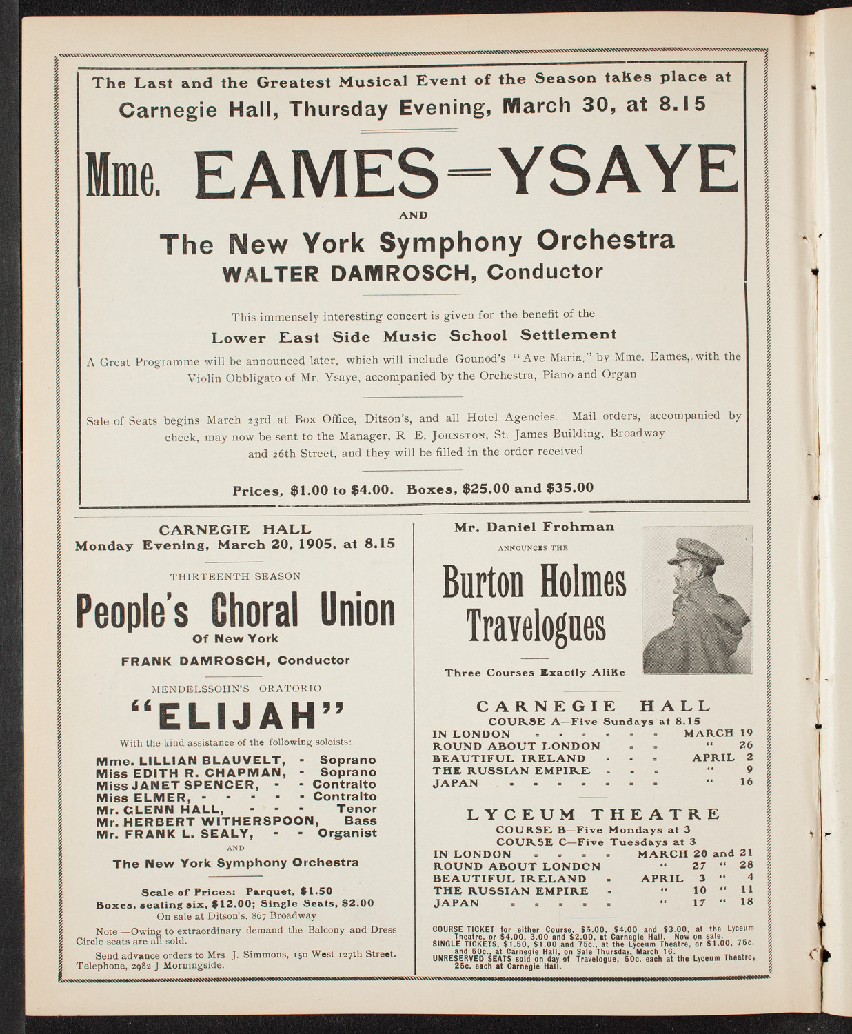 Oratorio Society of New York, March 14, 1905, program page 10