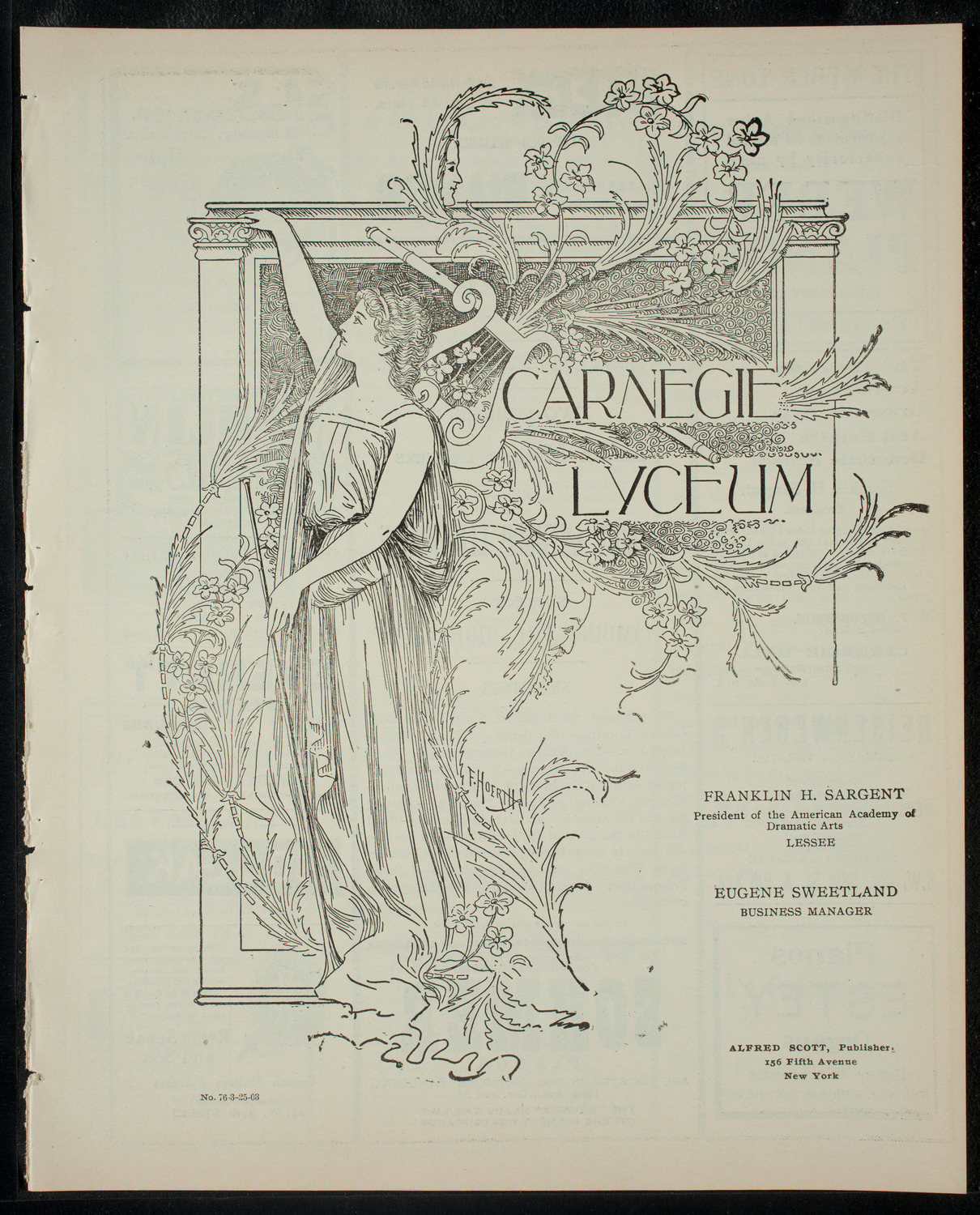 Elmendorf Lecture: Climbing the High Alps, March 25, 1903, program page 1