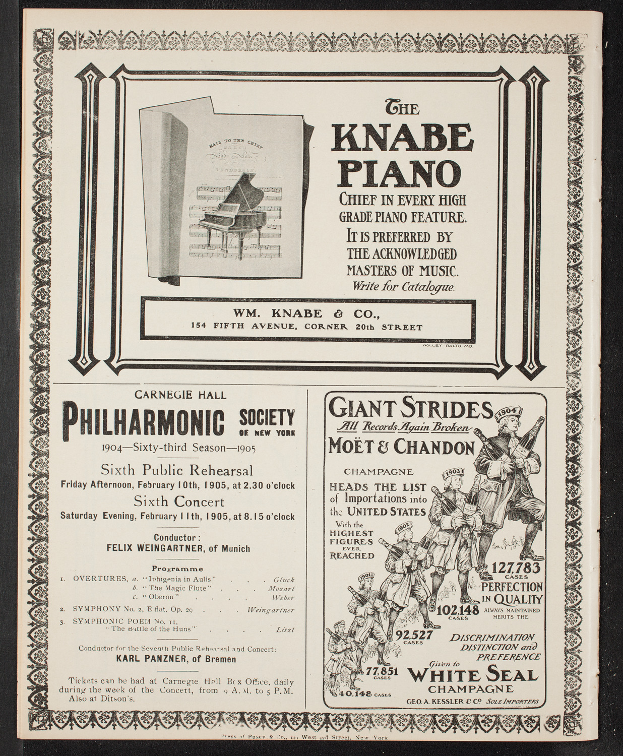 Franz von Vecsey, Violin, January 28, 1905, program page 12